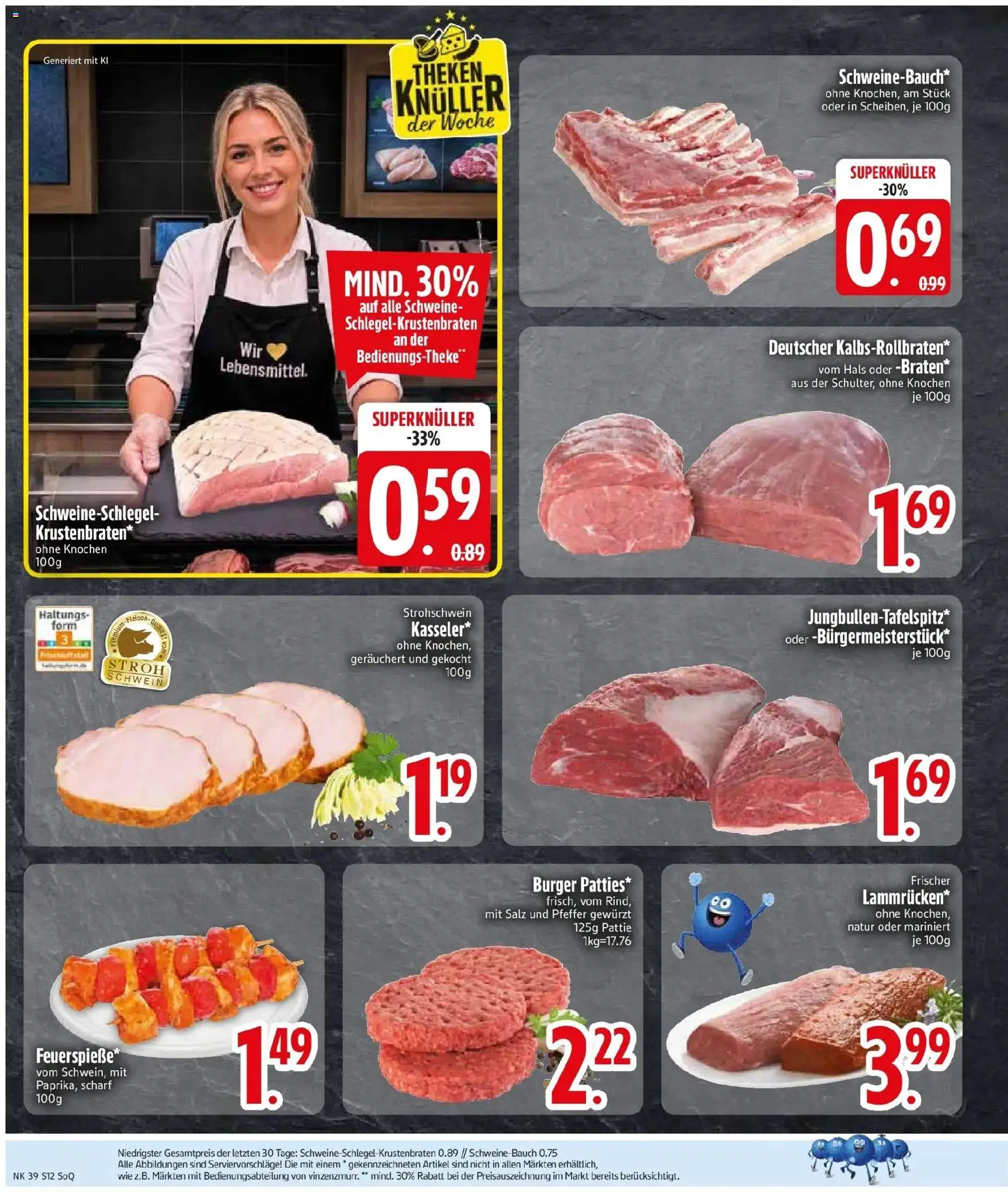Edeka Prospekt Türkenfeld (ab 21.09.2026) » Angebote Online | Seite: 14 | Produkte: Schweinebauch, Burger, Salz, Pfeffer