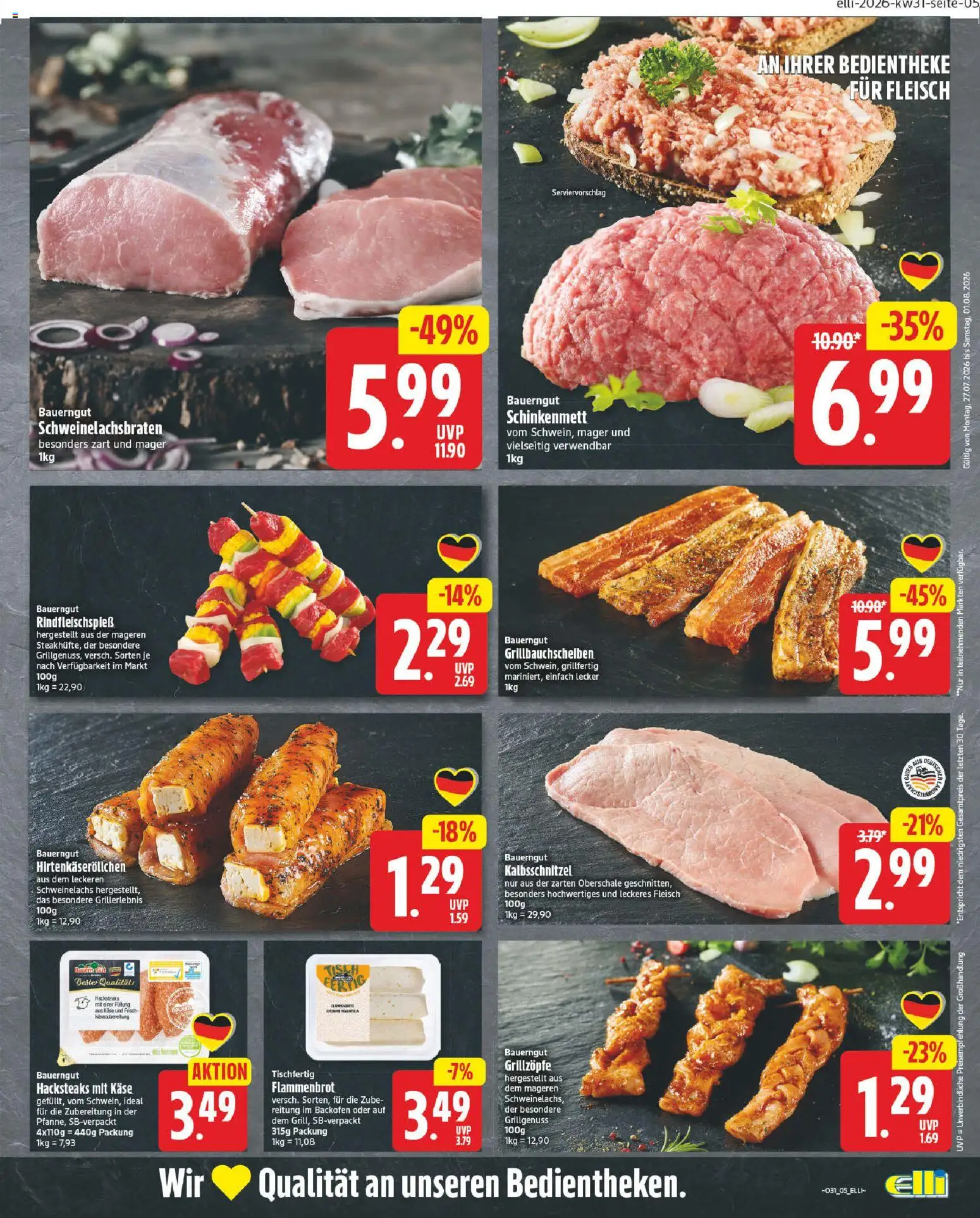 Elli Markt Prospekt Erwitte – gültig ab 27.07.2026 | Seite: 9 | Produkte: Käse, Tisch, Backofen, Fleisch