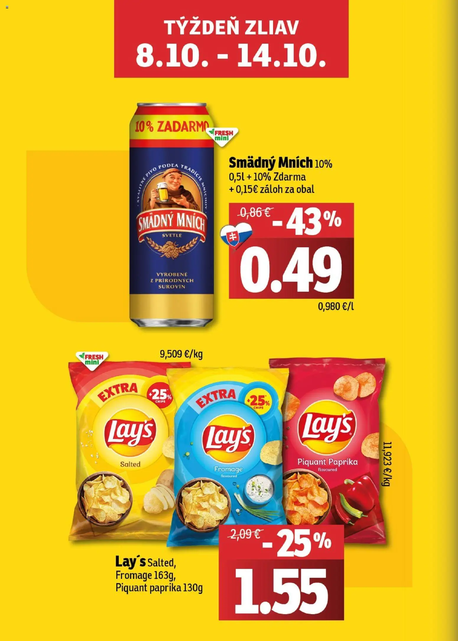 Nové Fresh akcie – leták je platný od 08.10.2026 | Strana: 2 | Produkty: Paprika, Smädný Mních