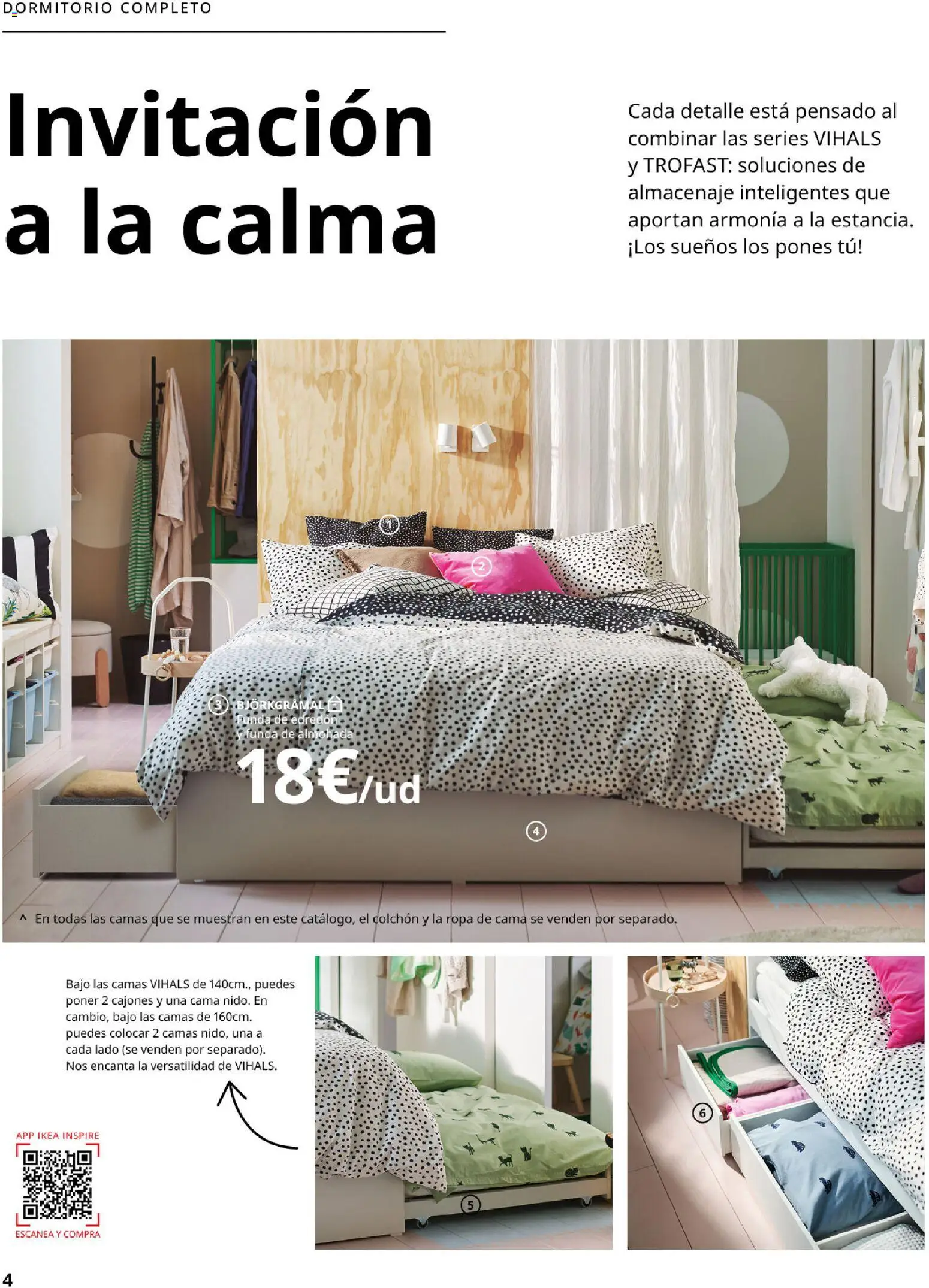 Catálogo IKEA Dormitorios │ válido desde el 01/02/2026 | Página: 4 | Productos: Colchon, Funda, Κασέρι, Cama