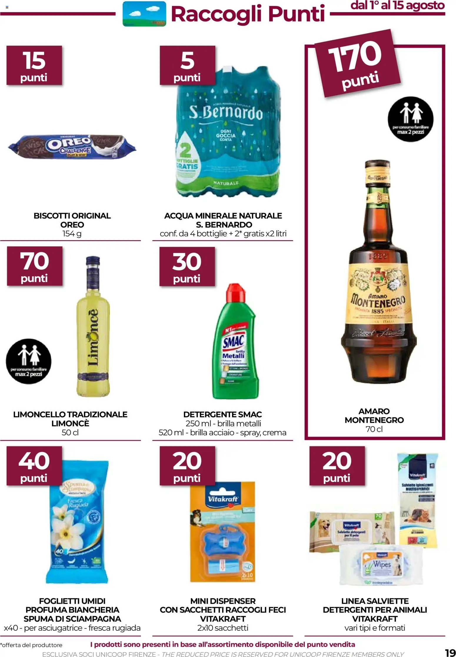 Volantino COOP del 06/08/2026 | Pagina: 19 | Prodotti: Crema, Detergente, Biscotti, Acqua minerale
