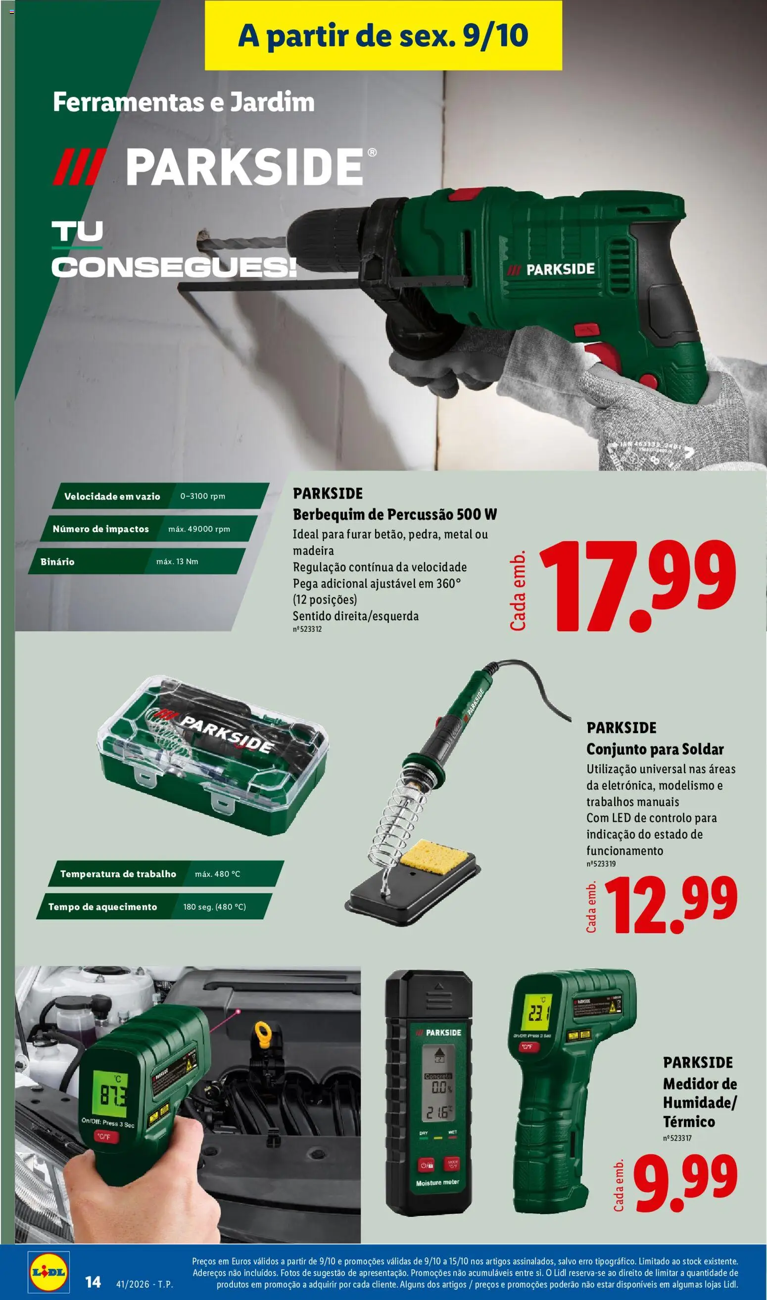 Lidl Promoções Fim de Semana │ válido de 09/10/2026 | Página: 14 | Produtos: Ferramentas