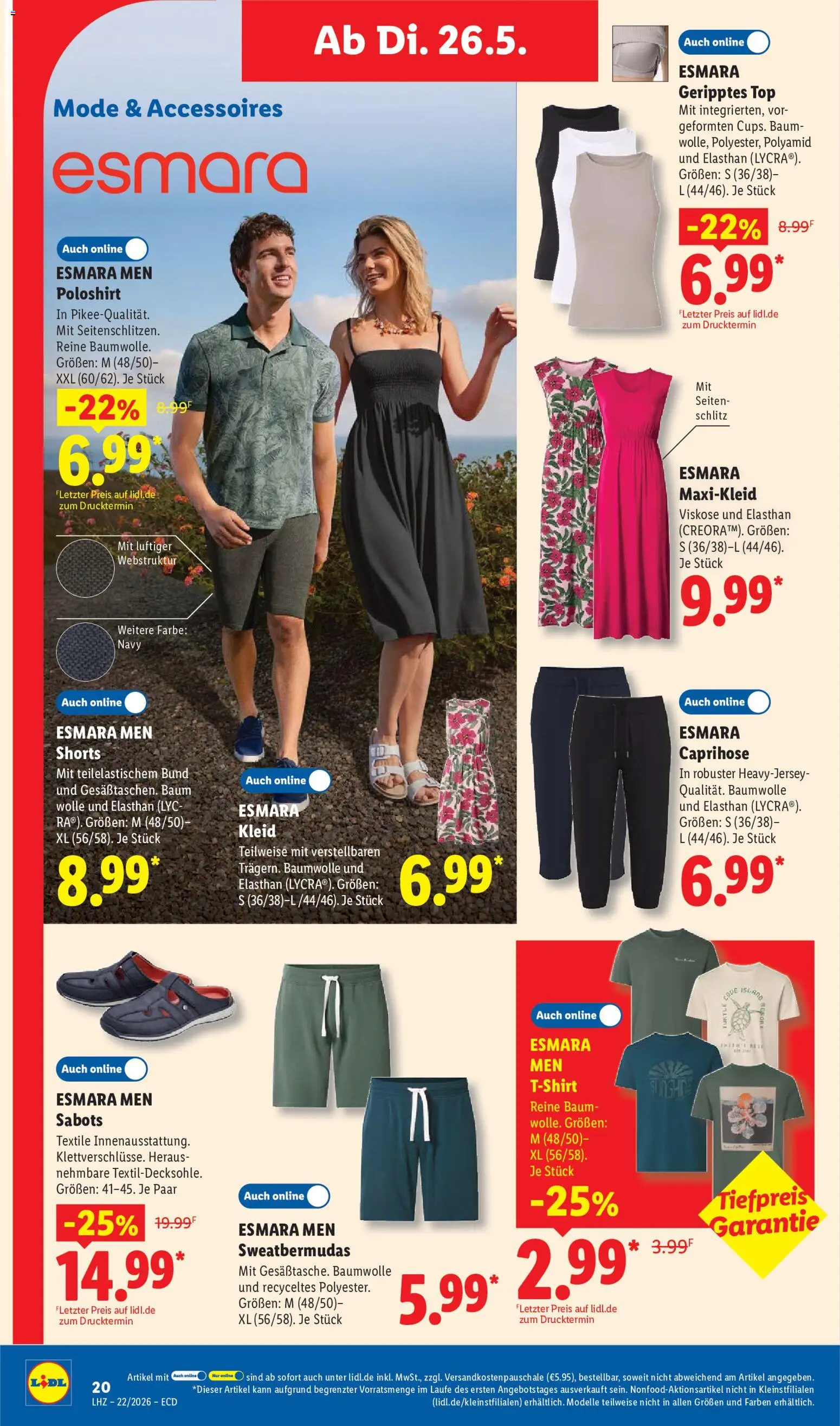 Lidl Prospekt – gültig ab 26.05.2026 | Seite: 30 | Produkte: Top, Caprihose, Maxikleid, Kleid