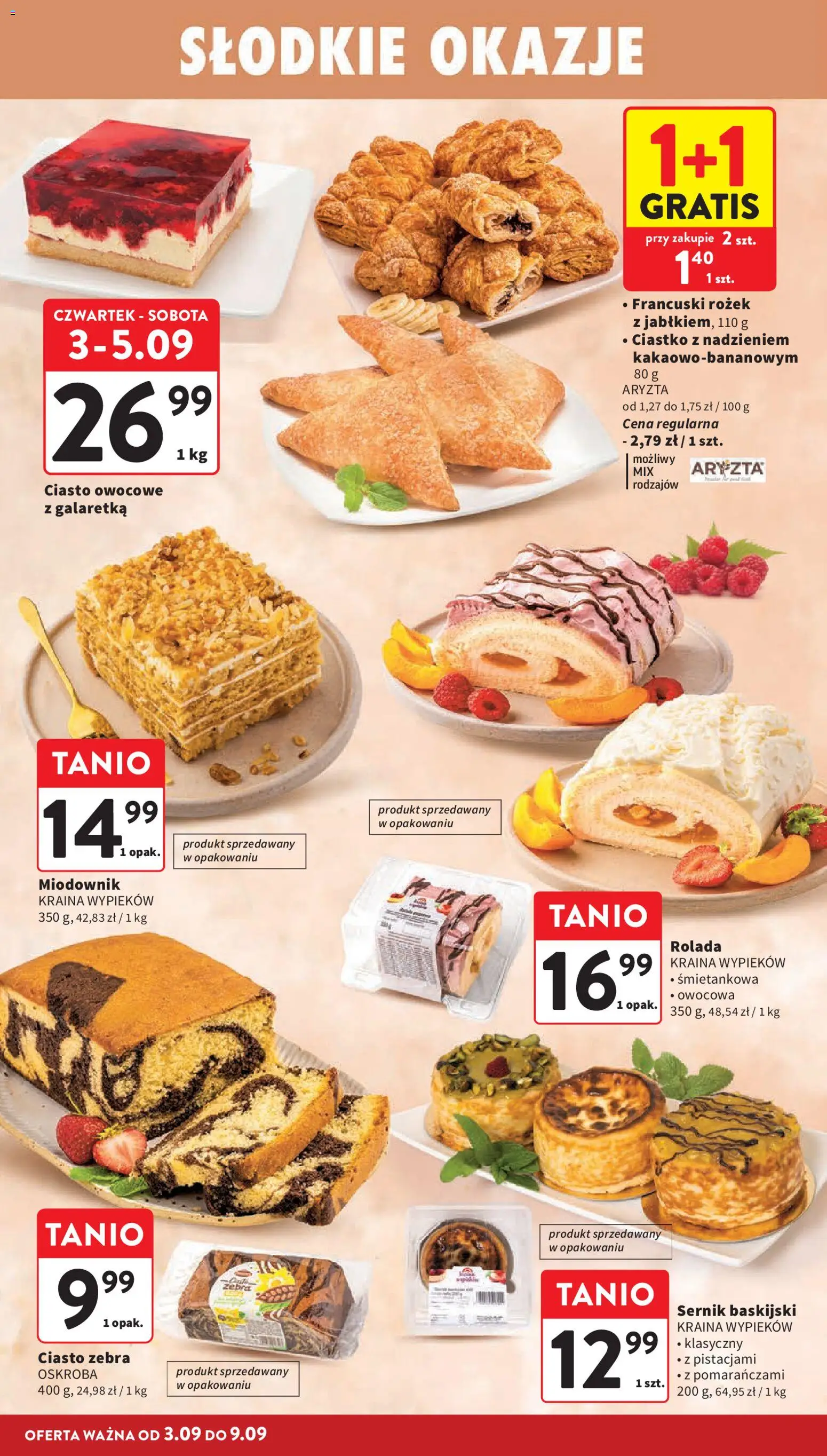 Intermarche gazetka od 03.09.2026 | Strona: 24 | Produkty: Galaretka, Rolada, Ciasto, Miodownik