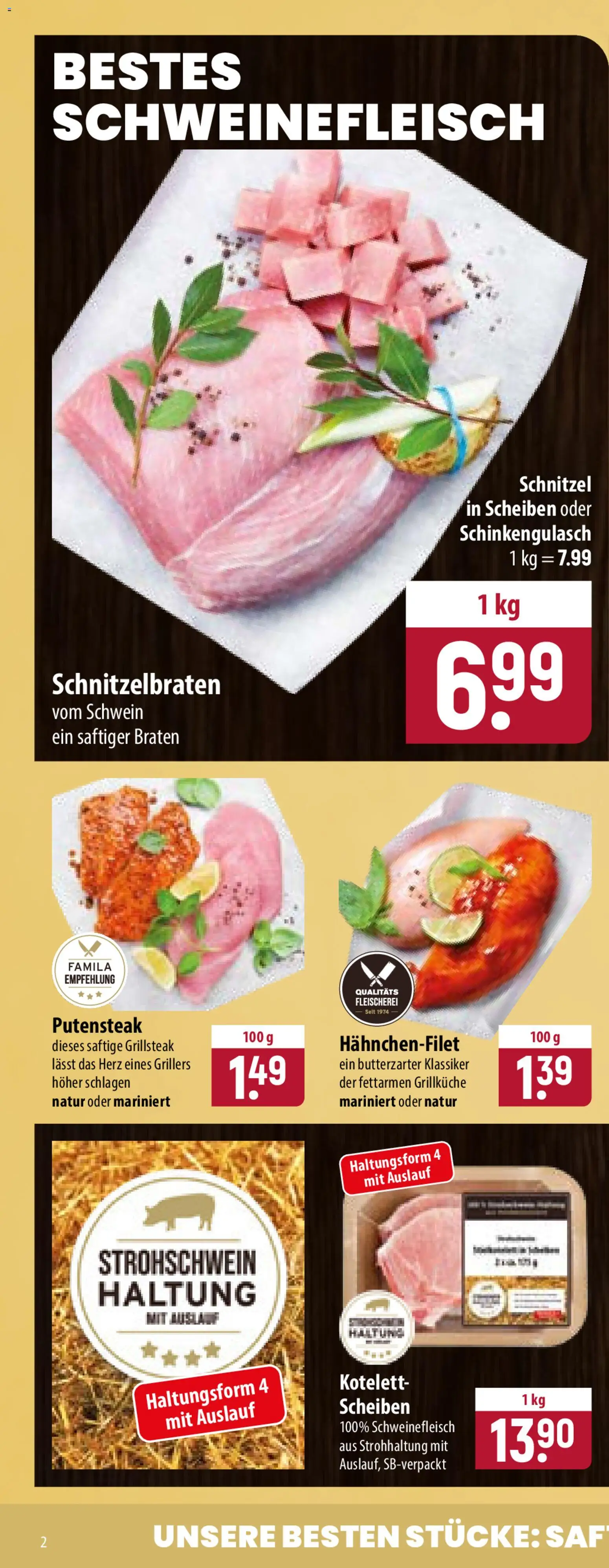 Famila Prospekt – gültig ab 13.07.2026 | Seite: 2 | Produkte: Schnitzel, Schweinefleisch