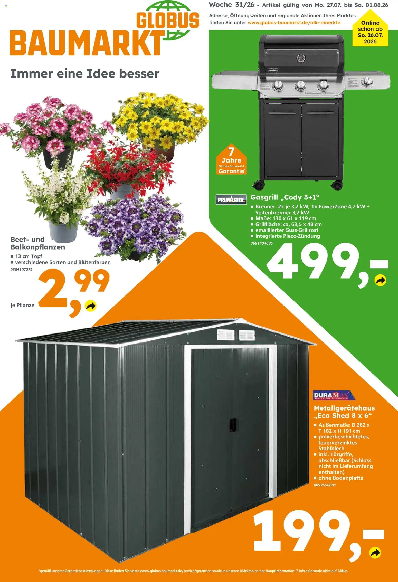 Globus Baumarkt Prospekt Oranienburg-Germendorf – gültig ab 27.07.2026 | Seite: 1
