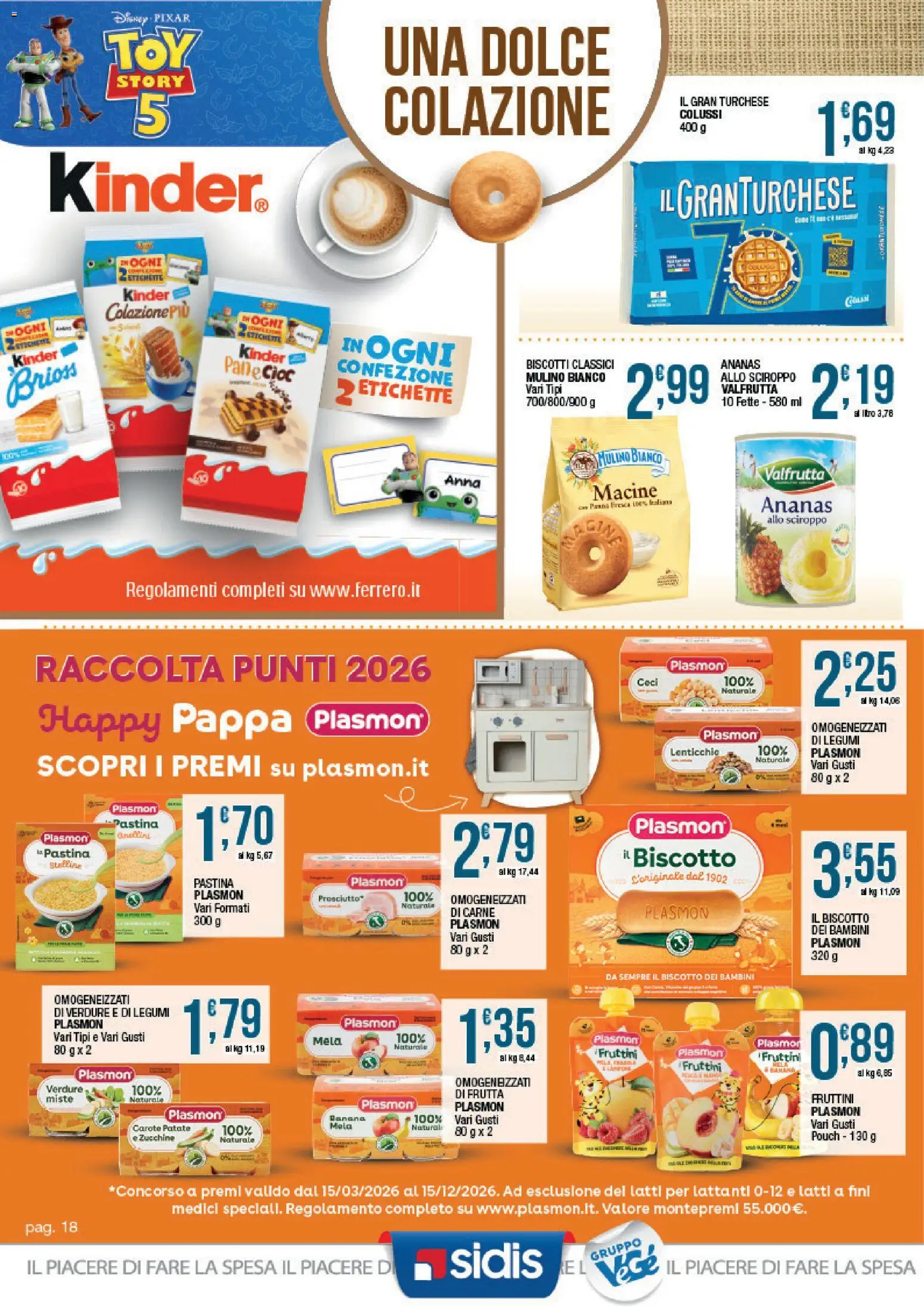 Volantino Sidis del 24/08/2026 | Pagina: 18 | Prodotti: Legumi, Biscotti, Patate, Zucchine