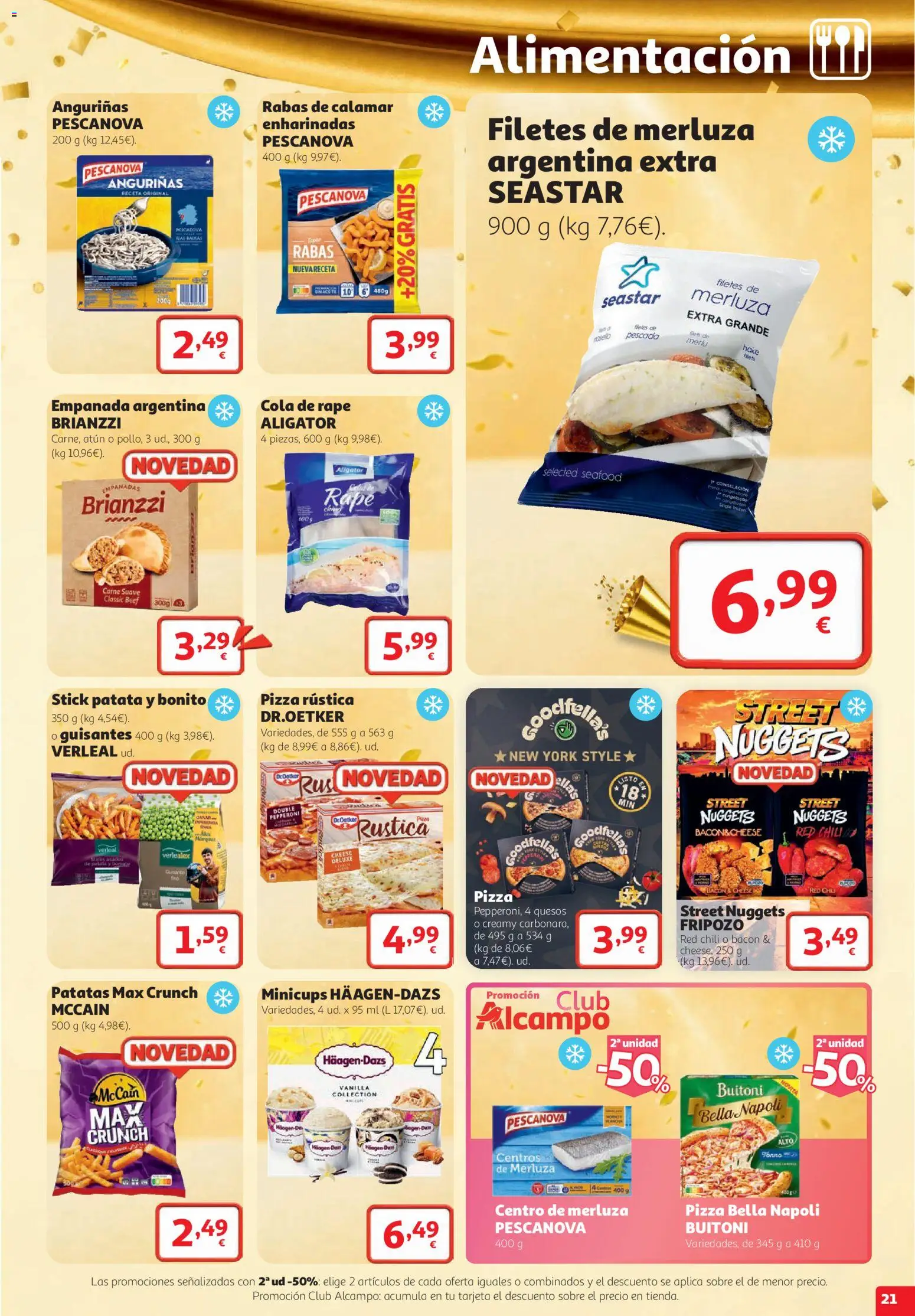 Alcampo folleto Cuenca │ válido desde el 22/10/2026 | Página: 21 | Productos: Atún, Filetes de merluza, Bacon, Nuggets