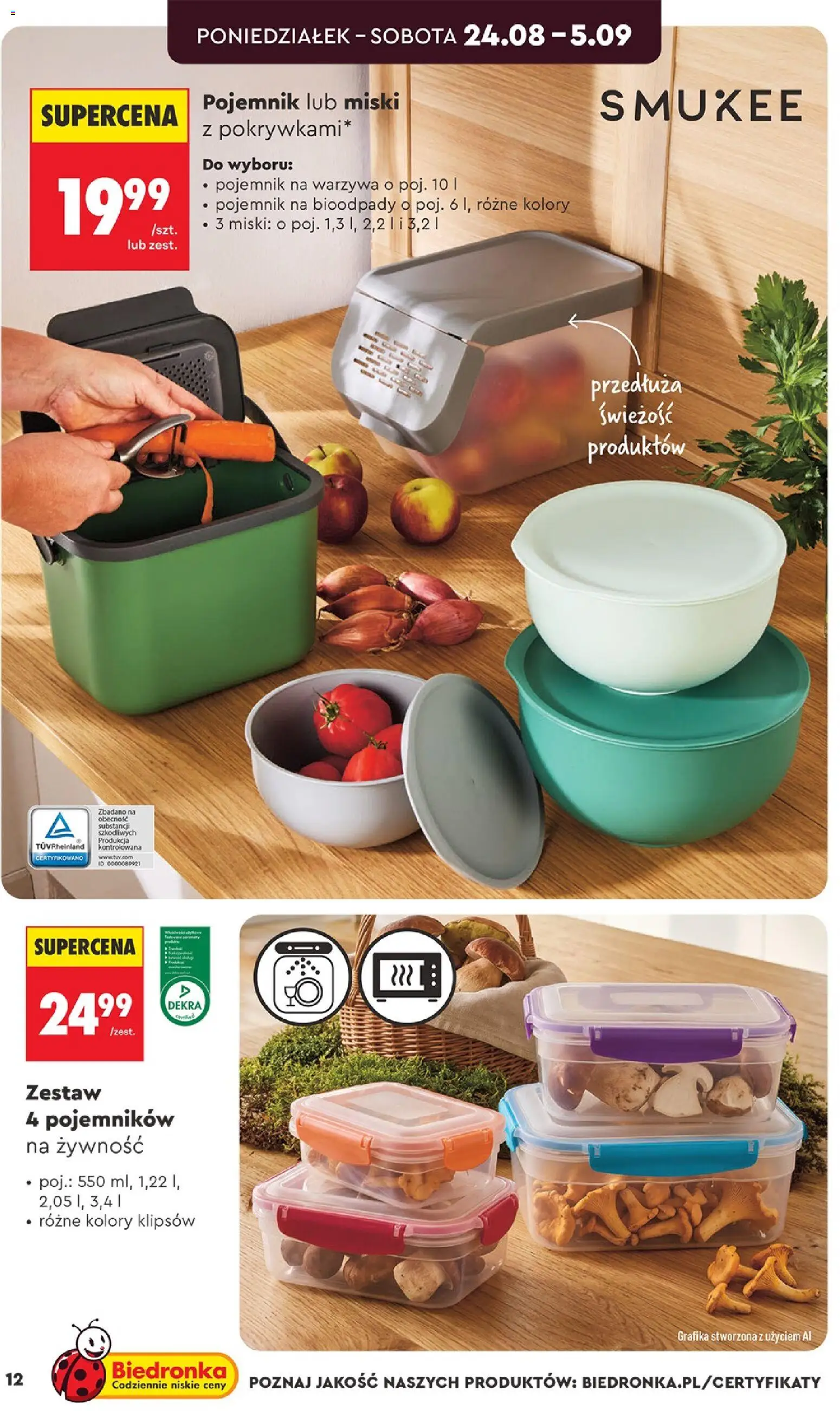 Biedronka gazetka - Hity i inspiracje od 24.08.2026 | Strona: 12 | Produkty: Żywność, Warzywa