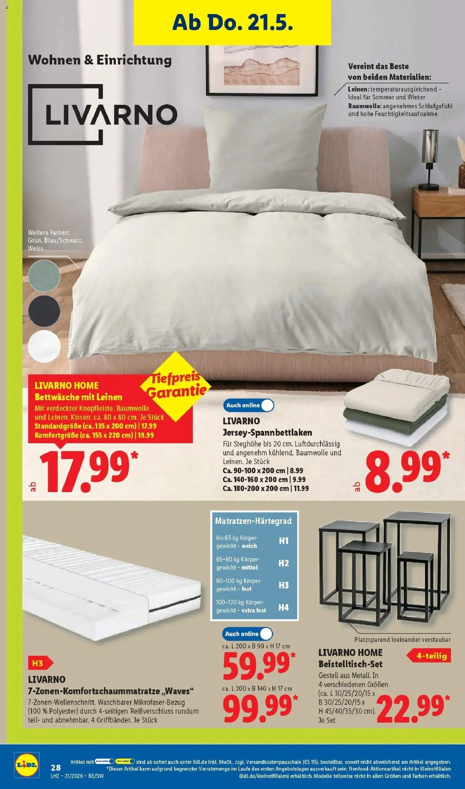 Lidl Prospekt Weikersheim – gültig ab 17.05.2026 | Seite: 50 | Produkte: Gewicht, Kissen, Bettwäsche
