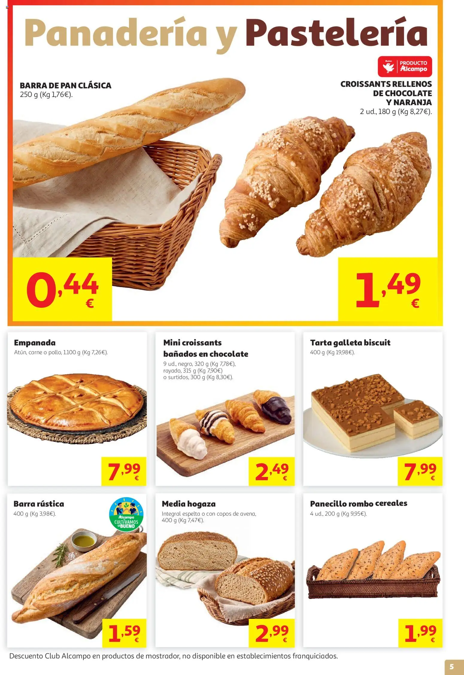 Alcampo HG Nacional No Litoral │ válido desde el 29/07/2026 | Página: 5 | Productos: Pan, Cereales, Copos, Panadería