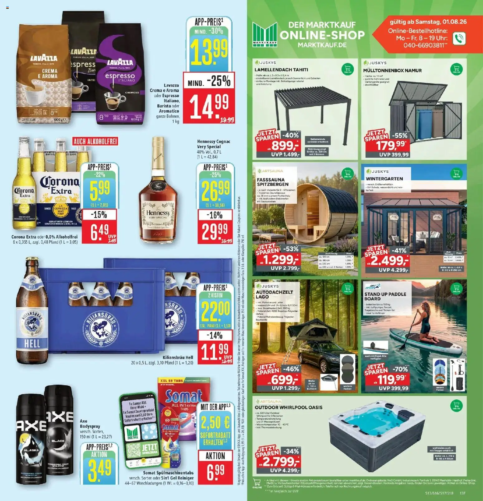 Marktkauf Prospekt Friedrichshafen (ab 03.08.2026) » Angebote online | Seite: 13 | Produkte: Lavazza, Matratze, Spülmaschinentabs, Telefon
