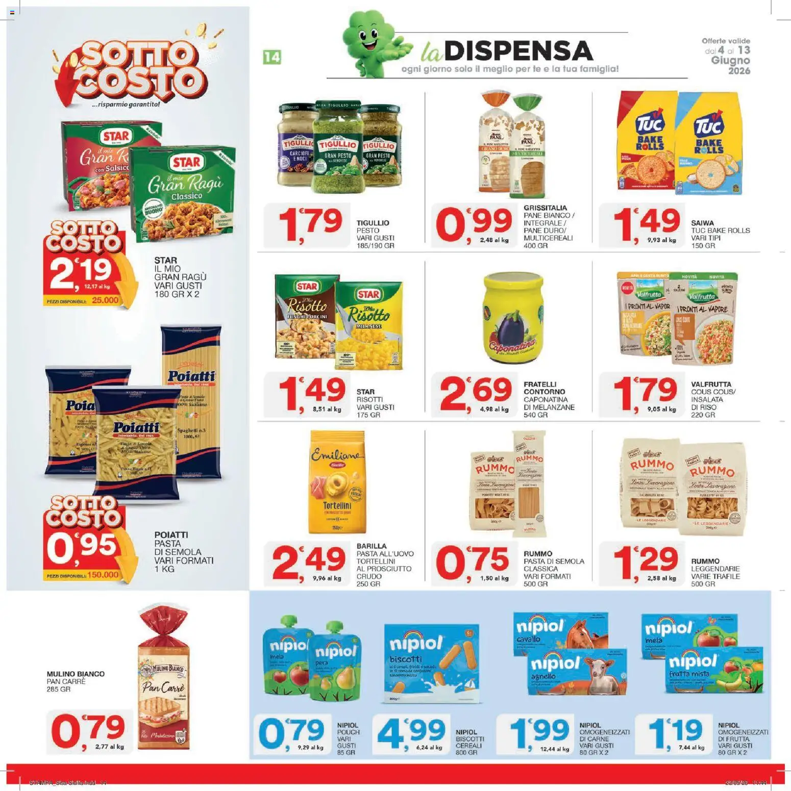 Volantino SISA del 04.06.2026 | Pagina: 14 | Prodotti: Tè, Biscotti, Frutta, Pasta