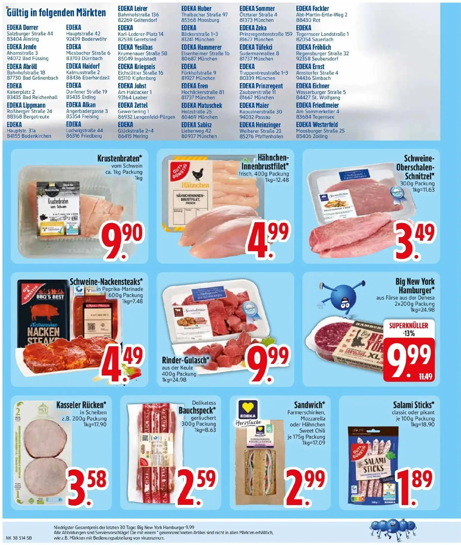 Edeka Prospekt Zolling (ab 14.09.2026) » Angebote Online | Seite: 16 | Produkte: Hahnchen, Krustenbraten, Chili, Salami