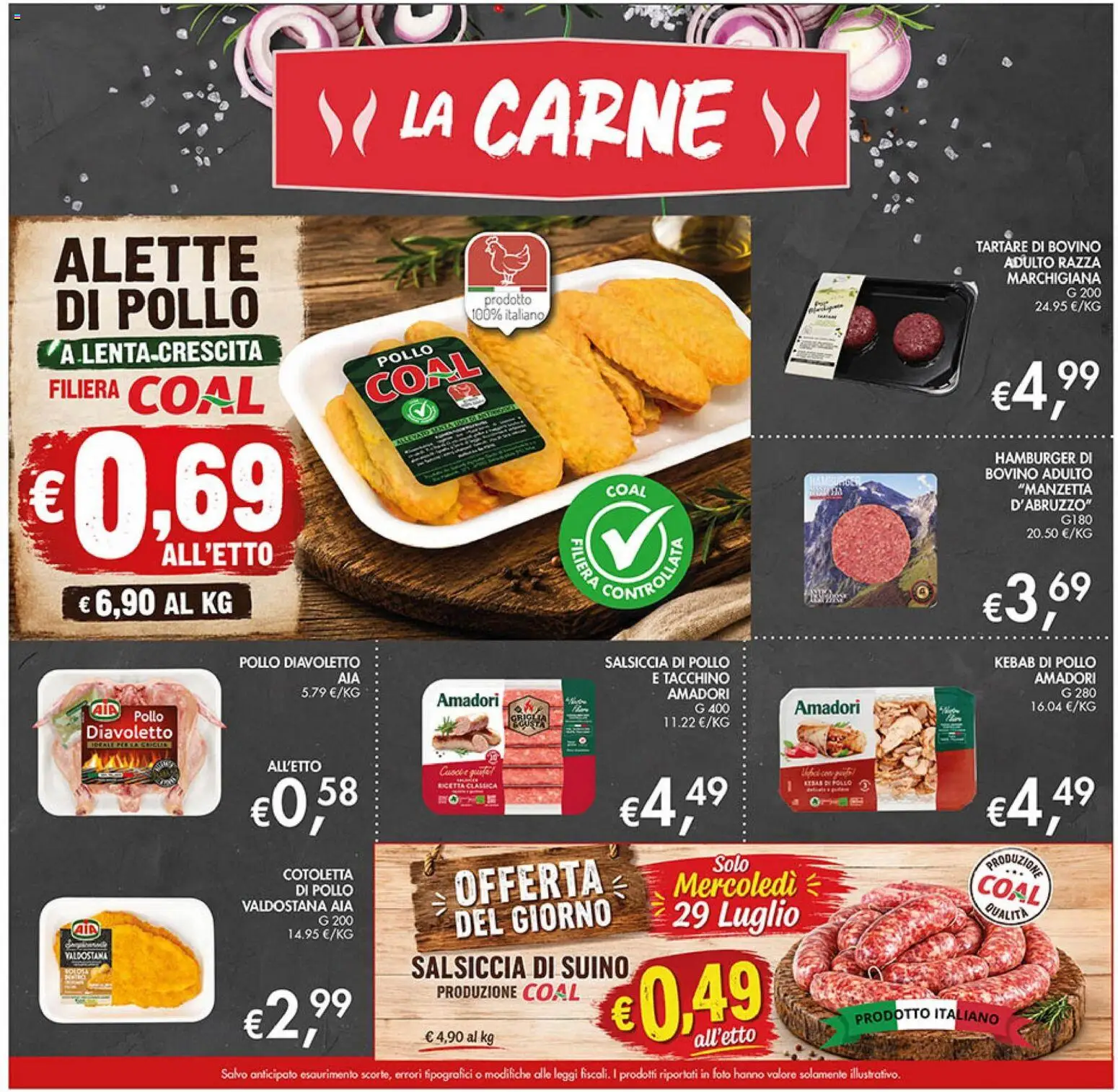 Volantino Coal del 16/07/2026 | Pagina: 5 | Prodotti: Pollo, Tacchino, Salsiccia, Hamburger