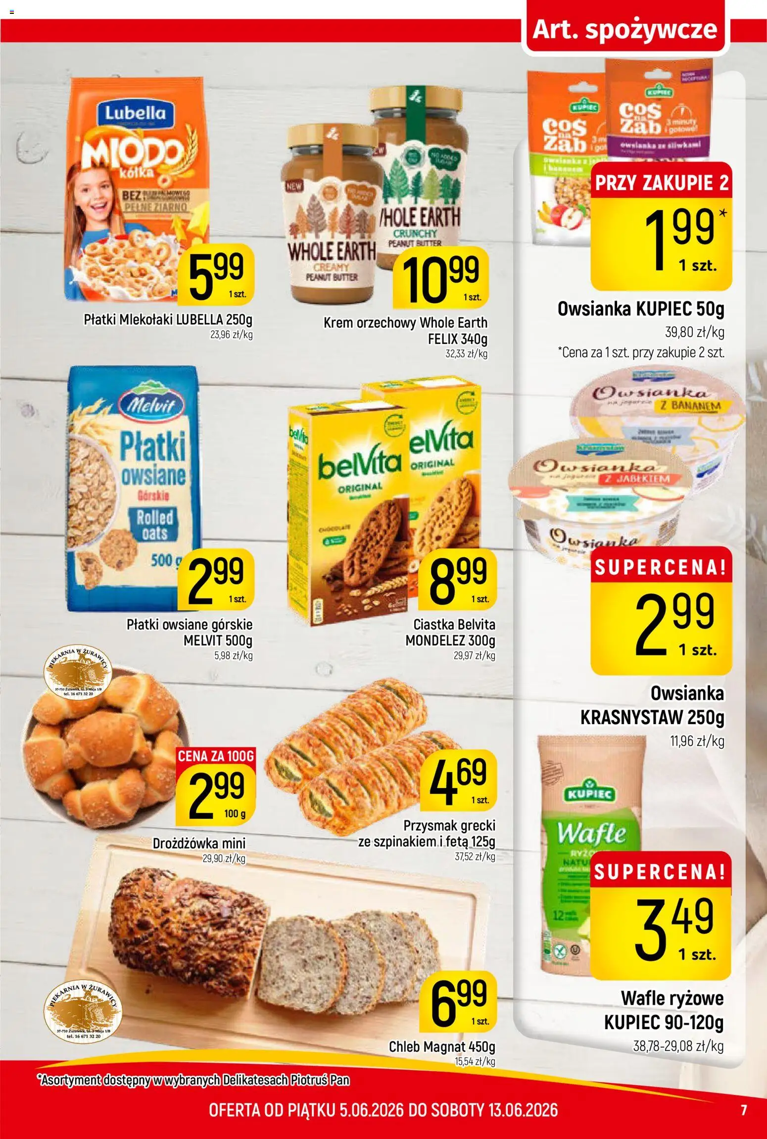 Piotruś Pan gazetka od 05.06.2026 | Strona: 7 | Produkty: Belvita, Chleb, Płatki, Krem