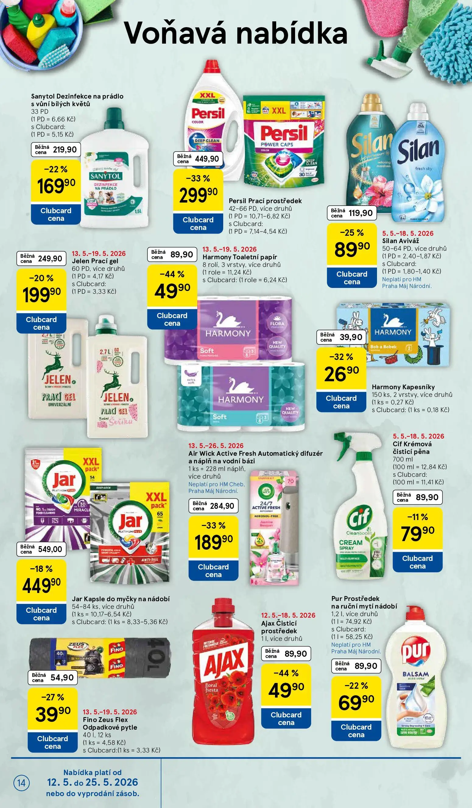 Tesco leták - Hypermarket od 13.05.2026 | Strana: 14 | Produkty: Dezinfekce na prádlo, Silan, Sanytol, Jar