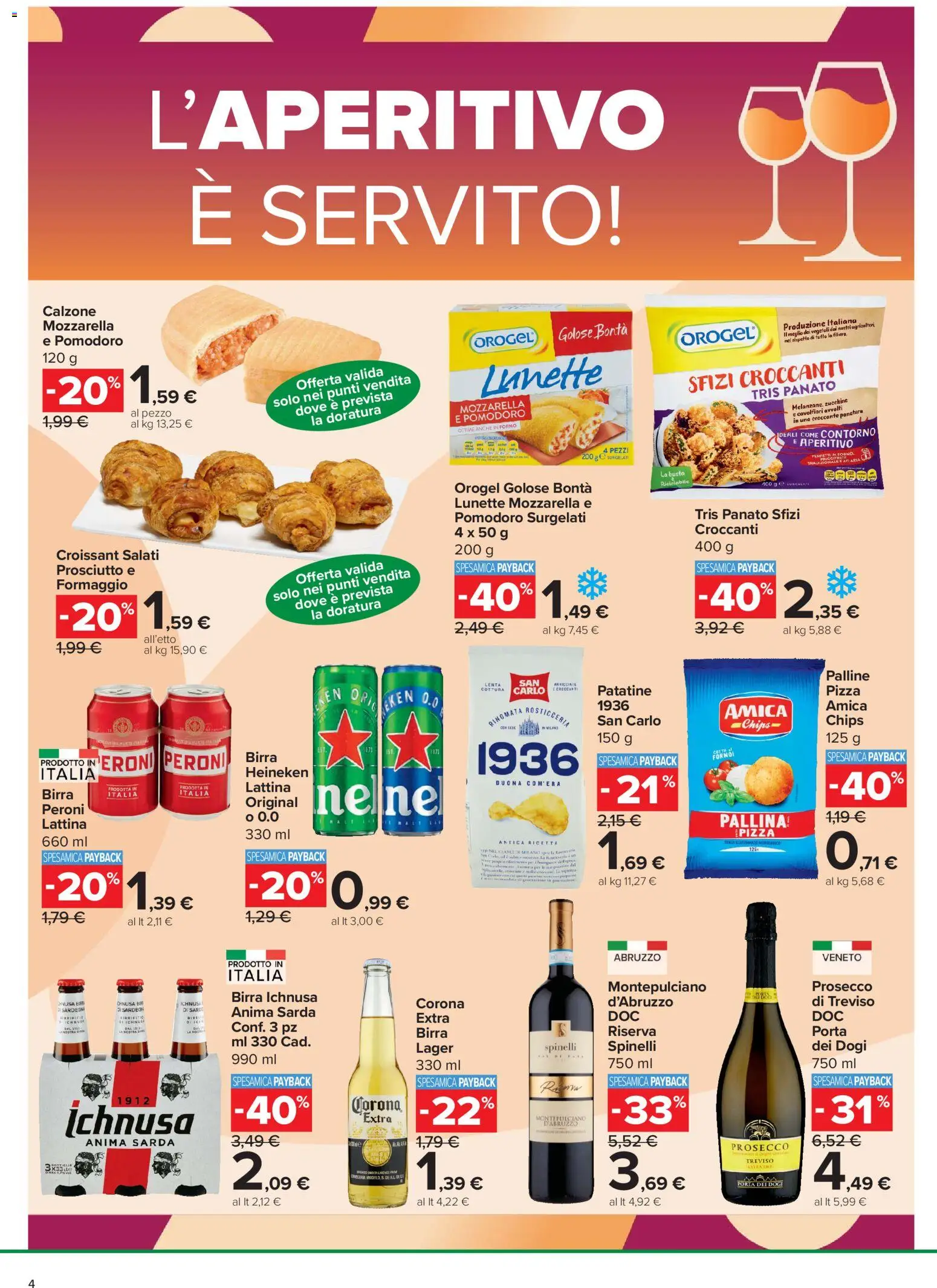 Volantino Carrefour del 18.06.2026 | Pagina: 4 | Prodotti: Prosecco, Formaggio, Croissant, Aperitivo