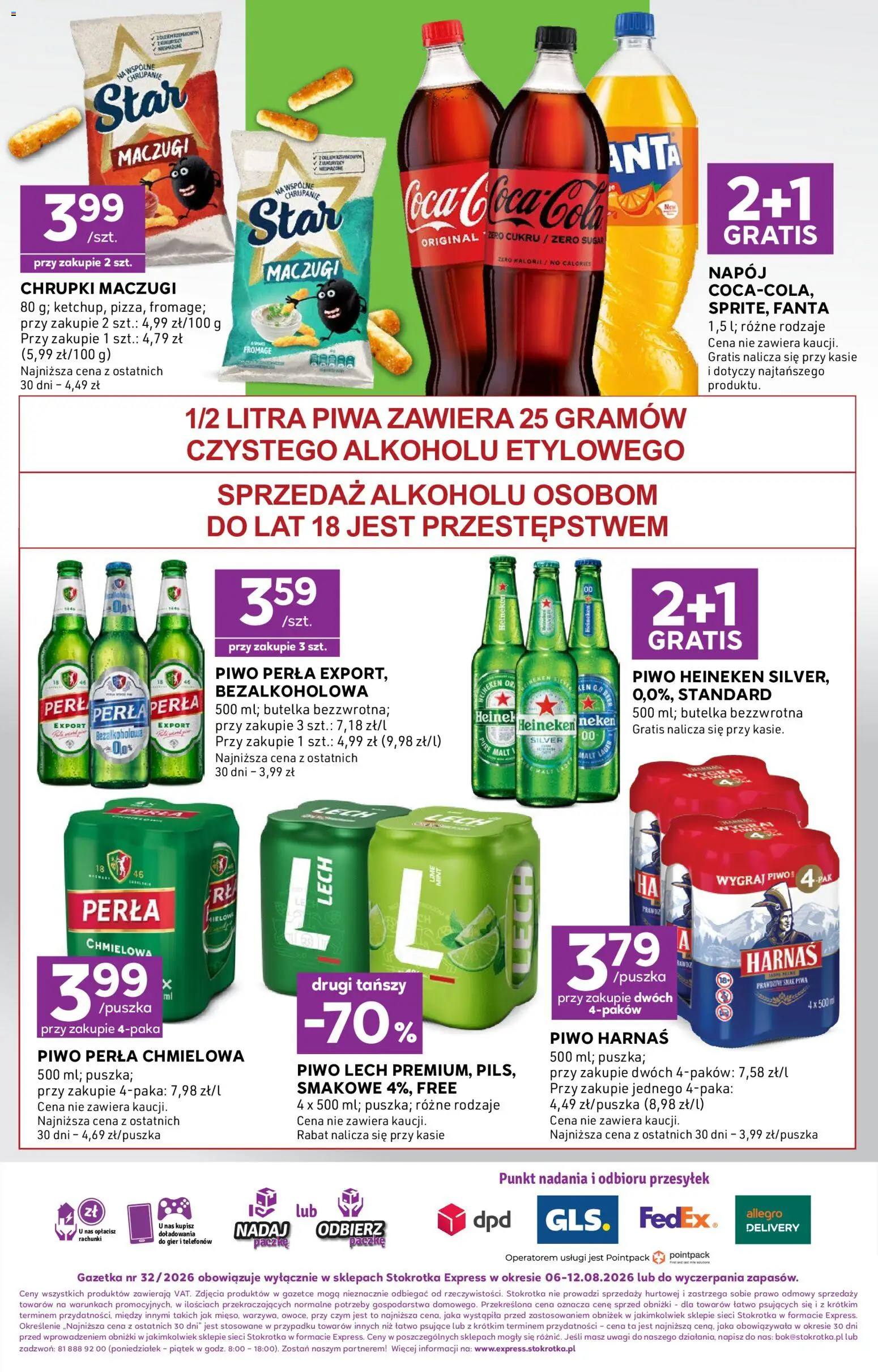 Stokrotka gazetka - Express od 06.08.2026 | Strona: 6 | Produkty: Stokrotka, Chrupki, Piwo perła, Harnaś