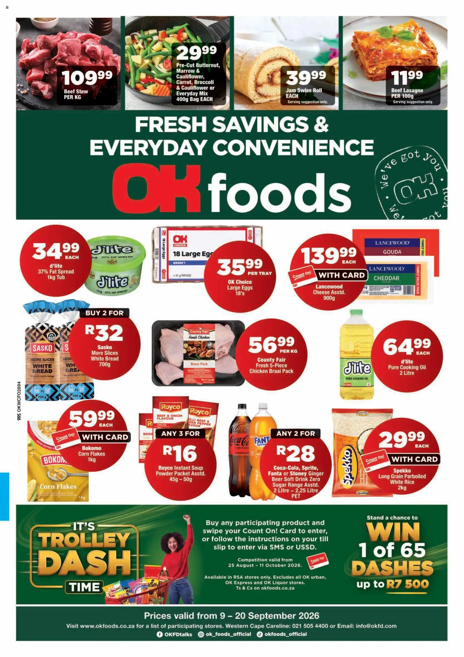 New OK Foods catalogue – valid from 09/09/2026 | Page: 1 | Products: Cauliflower, Broccoli, Rice, Pepper