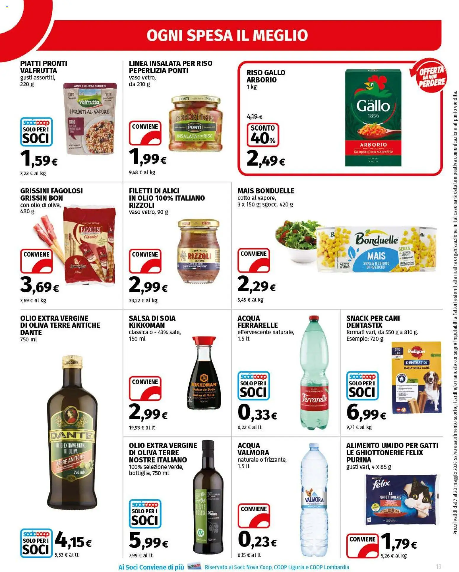 Volantino Ipercoop del 07.05.2026 | Pagina: 13 | Prodotti: Insalata, Mais, Ferrarelle, Vaso