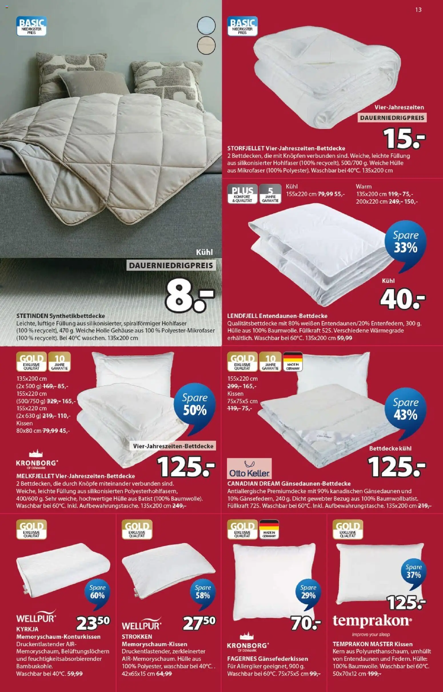 Prospekt JYSK – gültig ab 07.06.2026 | Seite: 13 | Produkte: Hülle, Kissen, Bettdecke