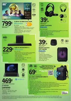 E.Leclerc - Prévisualisation de PC PORTABLE, Lenovo, Réf. 82YU00TWFR, Résolution : 15.6" FHD (1920 x 1080), Processeur : AMD Ryzen 3 7320U, Coloris Noir, Garantie Légale 2 ans. valide à partir de 09.06.2026 | Page: 2 | Produits: Câble, Enceinte, Porte, Prise
