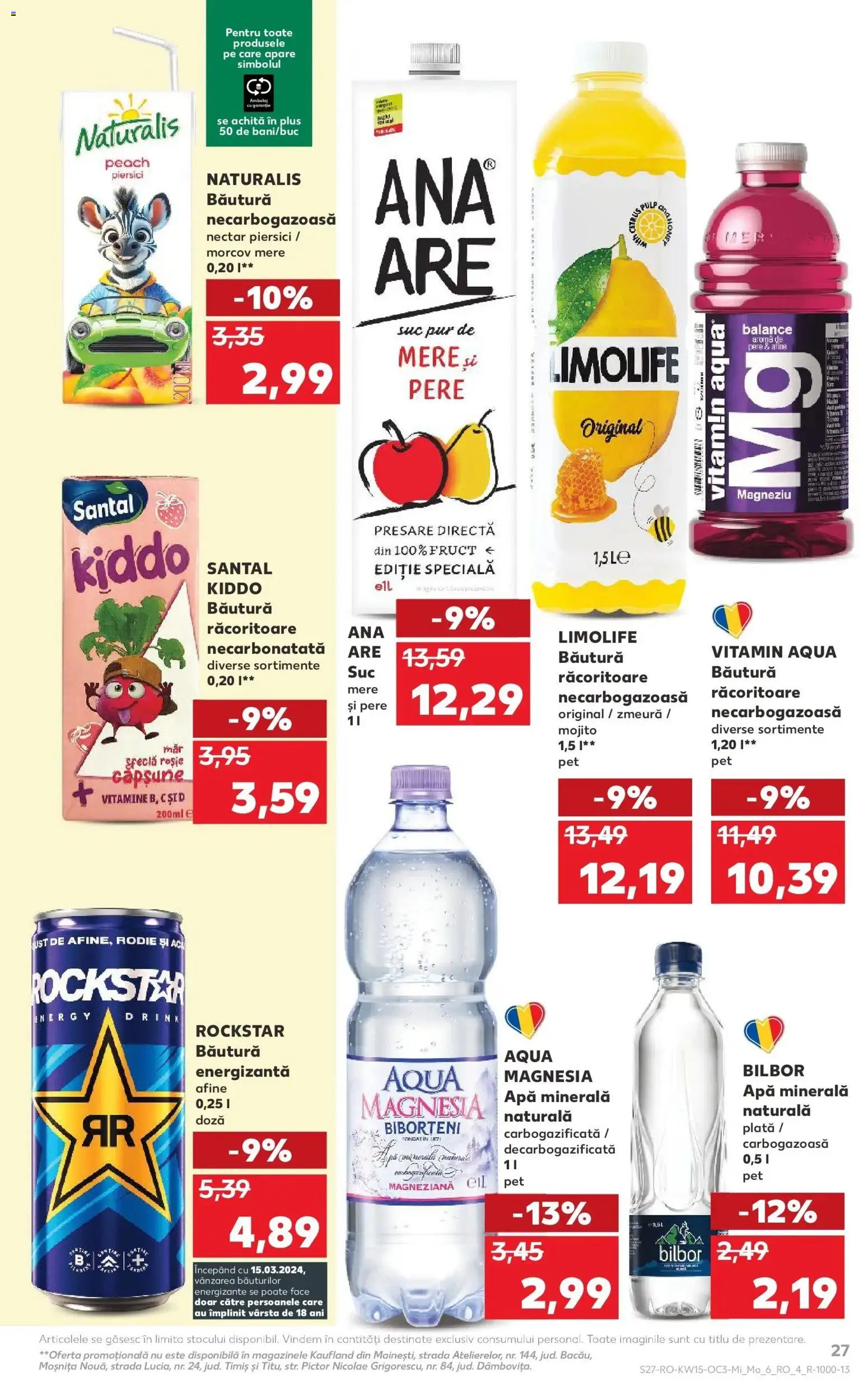 Noul catalog Kaufland – valabil de la 08.04.2026 | Pagină: 27 | Produse: Matériel de Street Workout, Suc, Mere, Apă