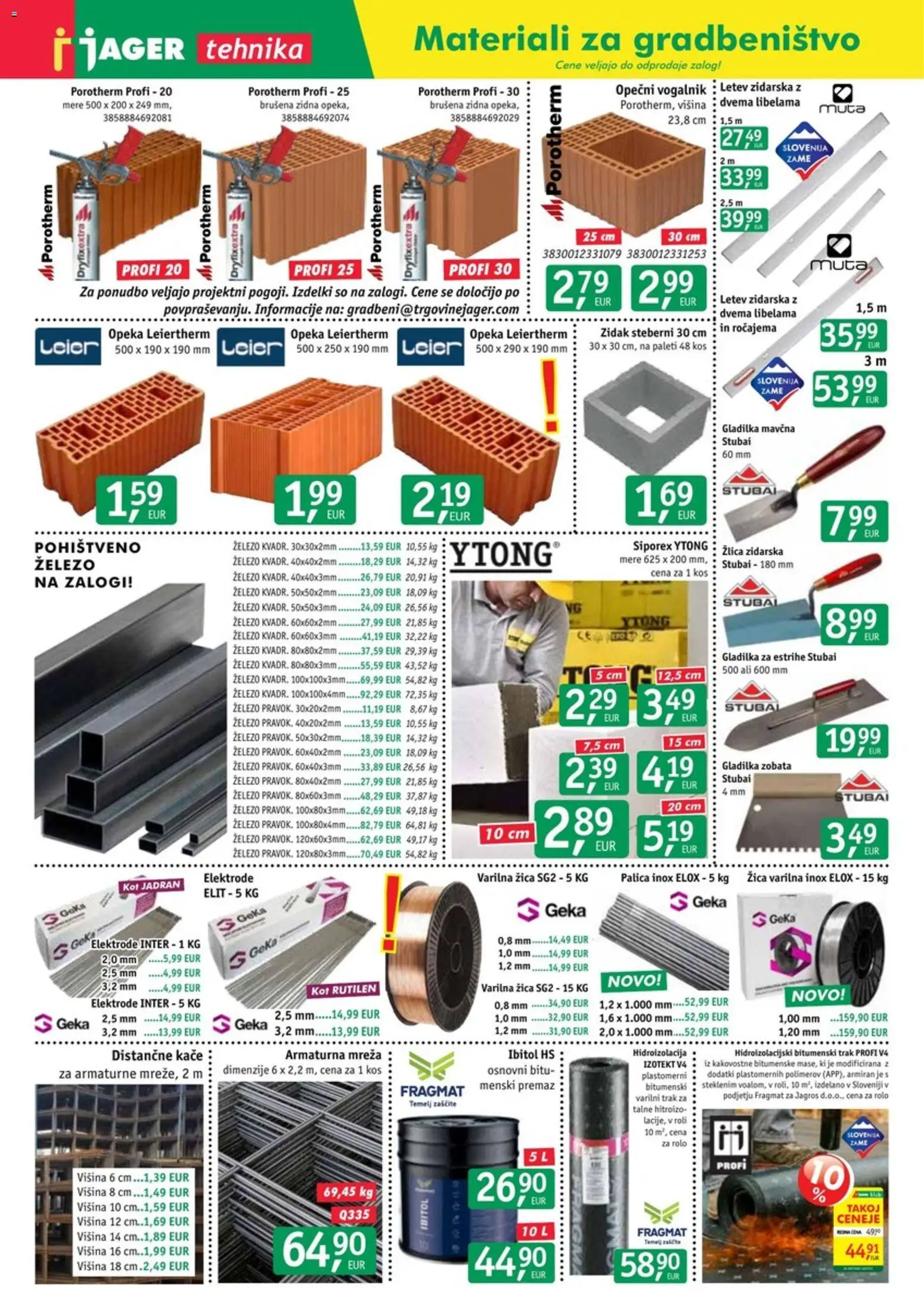 Novi Jager katalog ponudbe – veljaven od 08.07.2026 | Stran: 5 | Izdelki: Žlica, Rolo, Kos, Letev