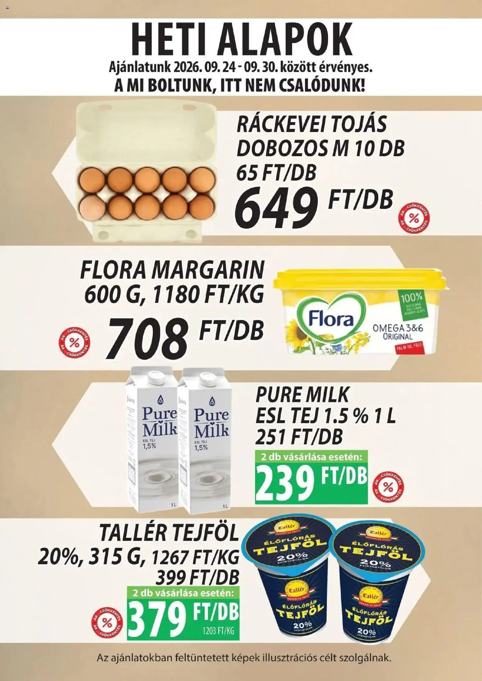 COOP Szolnok akciós újság Békésszentandrás - 2026.09.24. -tól/töl > akció, lapozható szórólap 🛍️ | Oldal: 4 | Termékek: Margarin, Püré, Tej, Tejföl