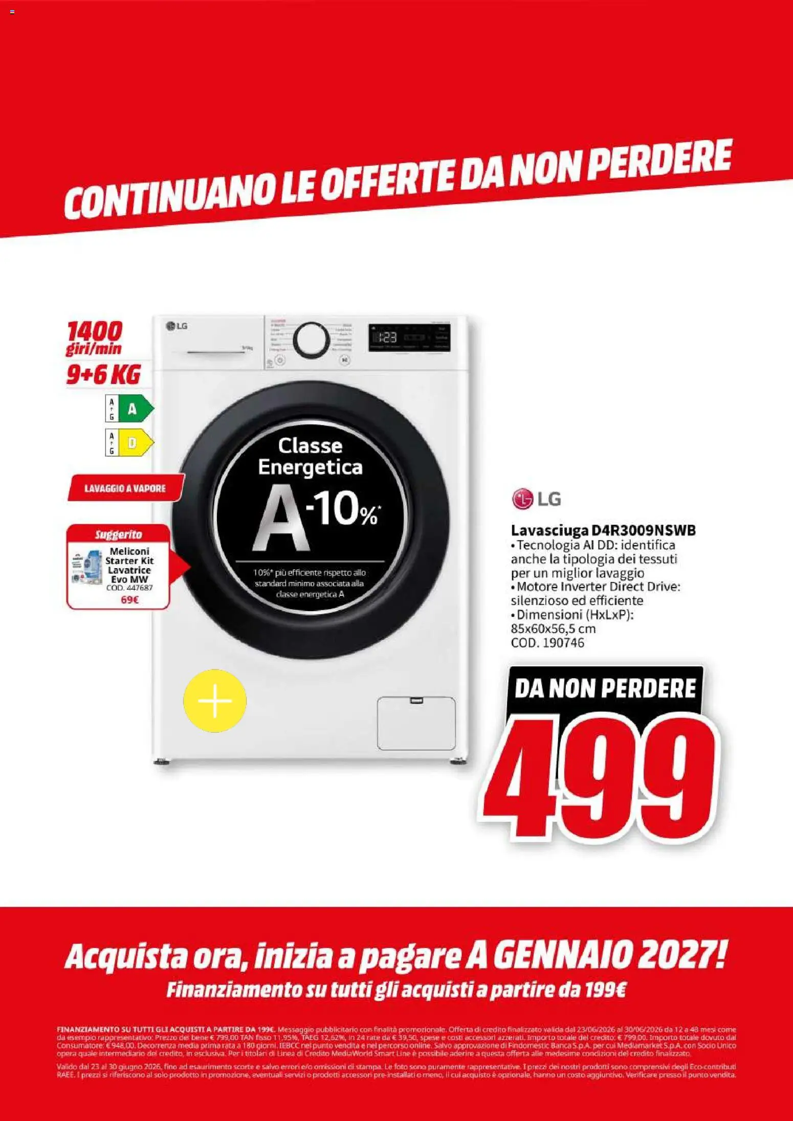 Volantino Media World del 23/06/2026 | Pagina: 73 | Prodotti: Lavasciuga, Lavatrice
