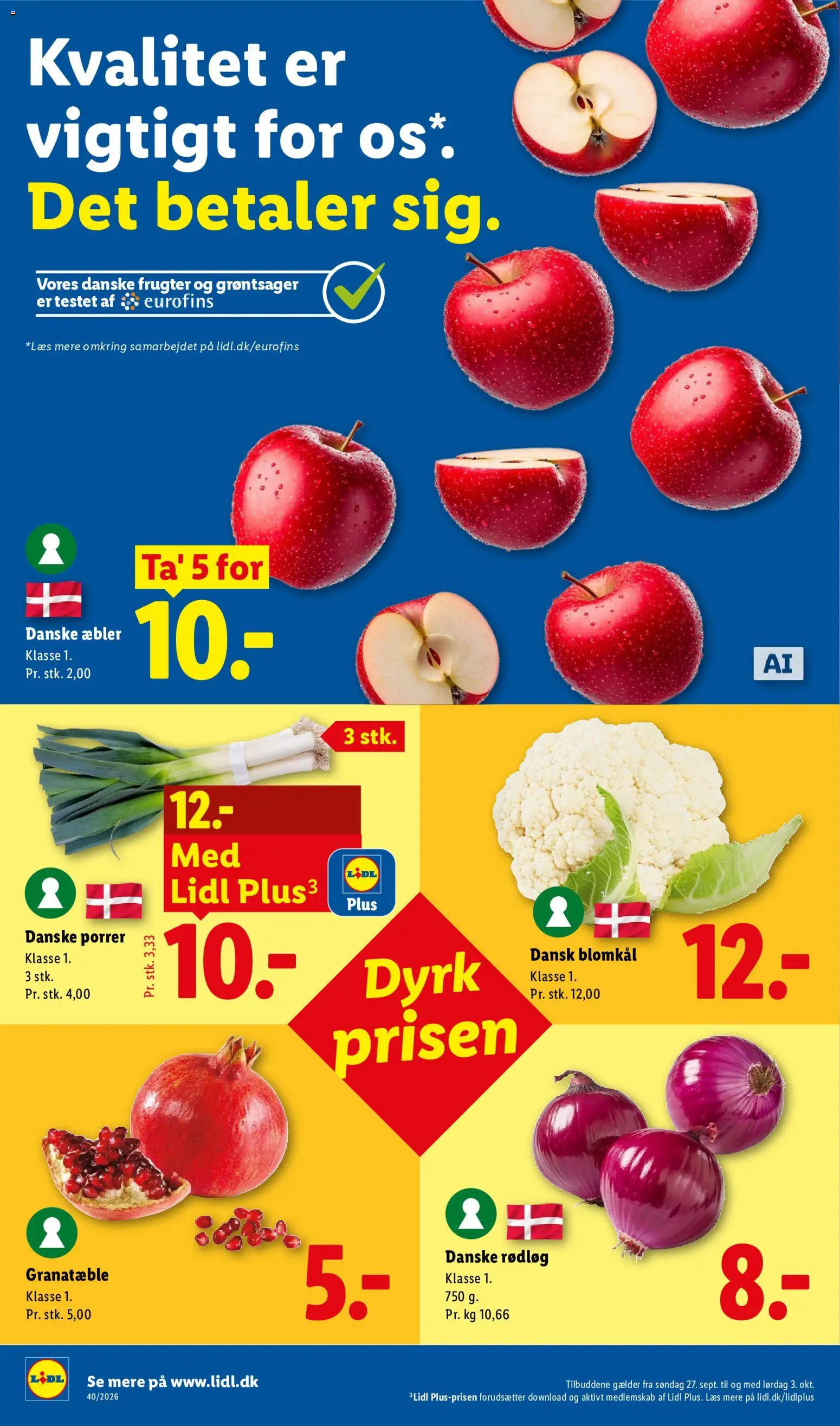 Lidl tilbudsavis – gyldig fra 27/09/2026 | Side: 6 | Produkter: Æbler, Rødløg, Porrer, Blomkål