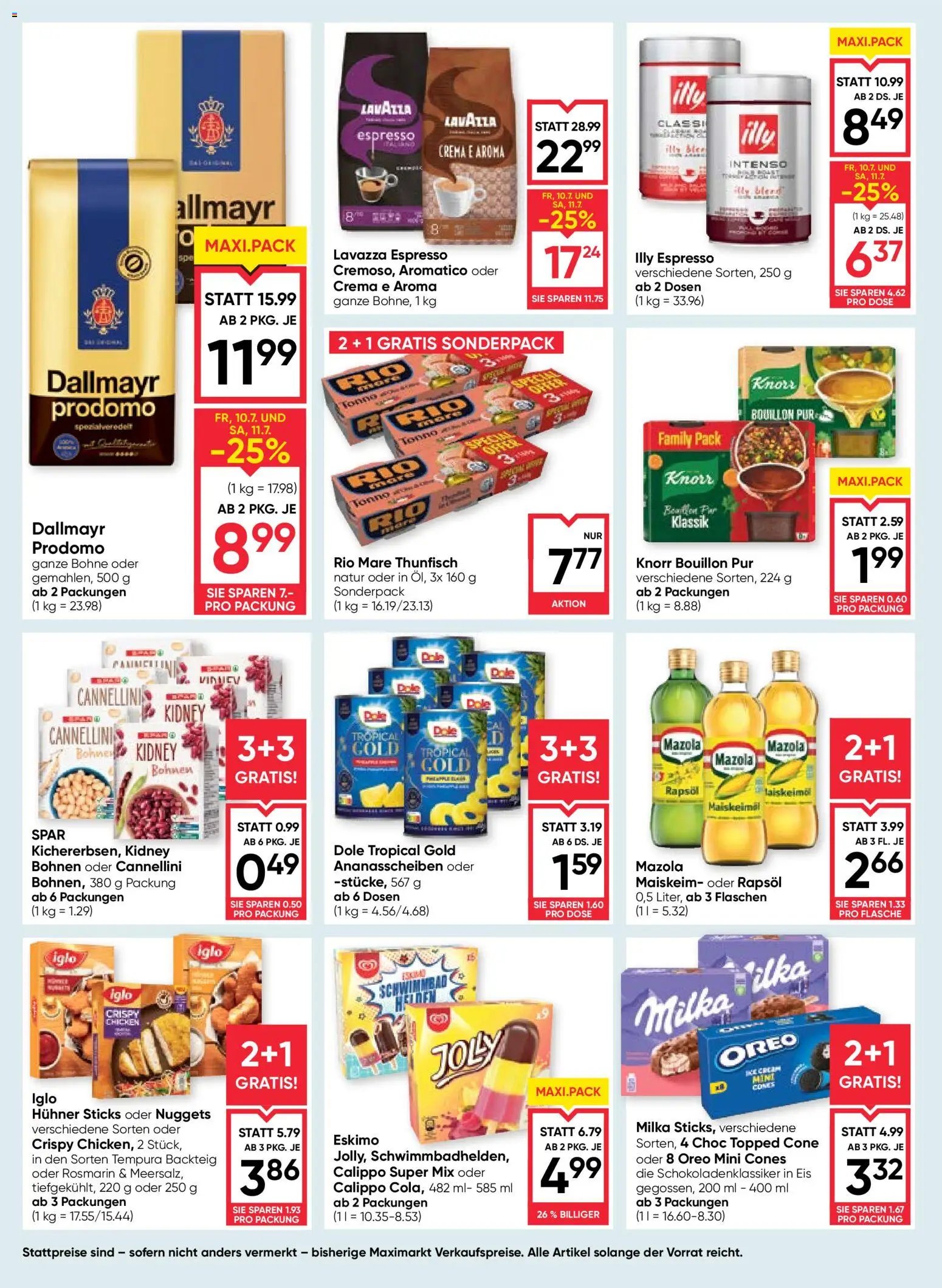 Maximarkt Flugblatt gültig ab 09.07.2026 | Seite: 10 | Produkte: Eis