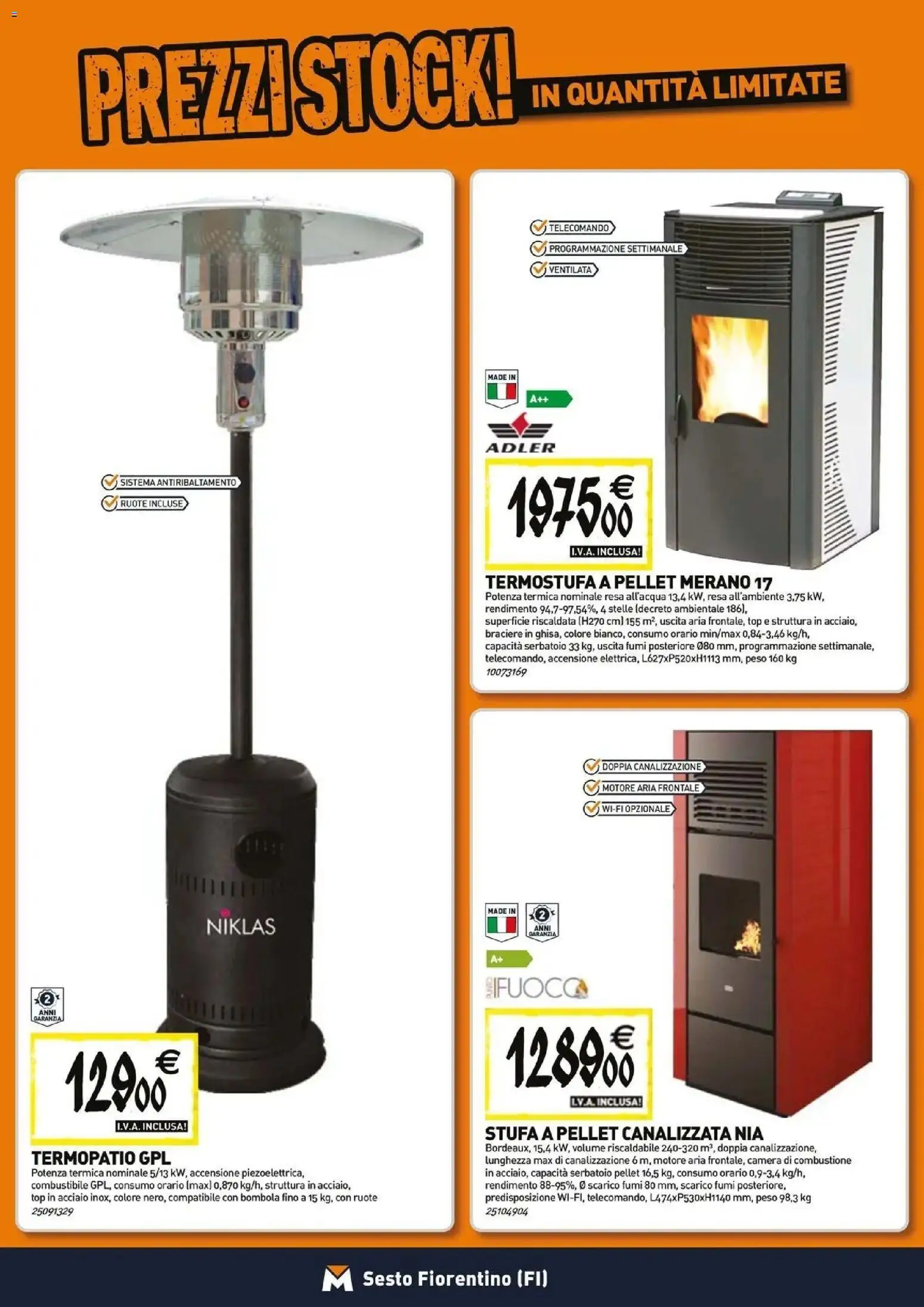 Volantino TECNOMAT del 27/08/2026 | Pagina: 9 | Prodotti: Telecomando, Stufa a pellet, Stufa, Top