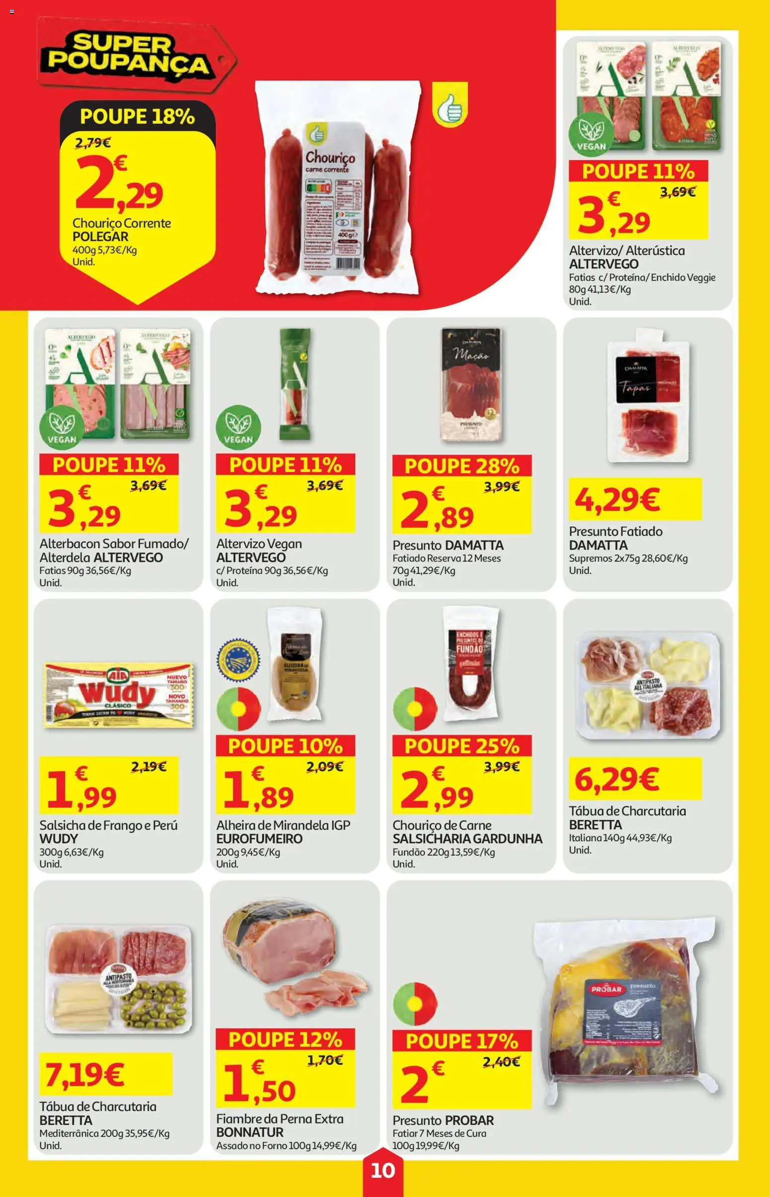 Auchan folheto │ válido de 16/07/2026 | Página: 10 | Produtos: Forno, Presunto, Chouriço, Carne