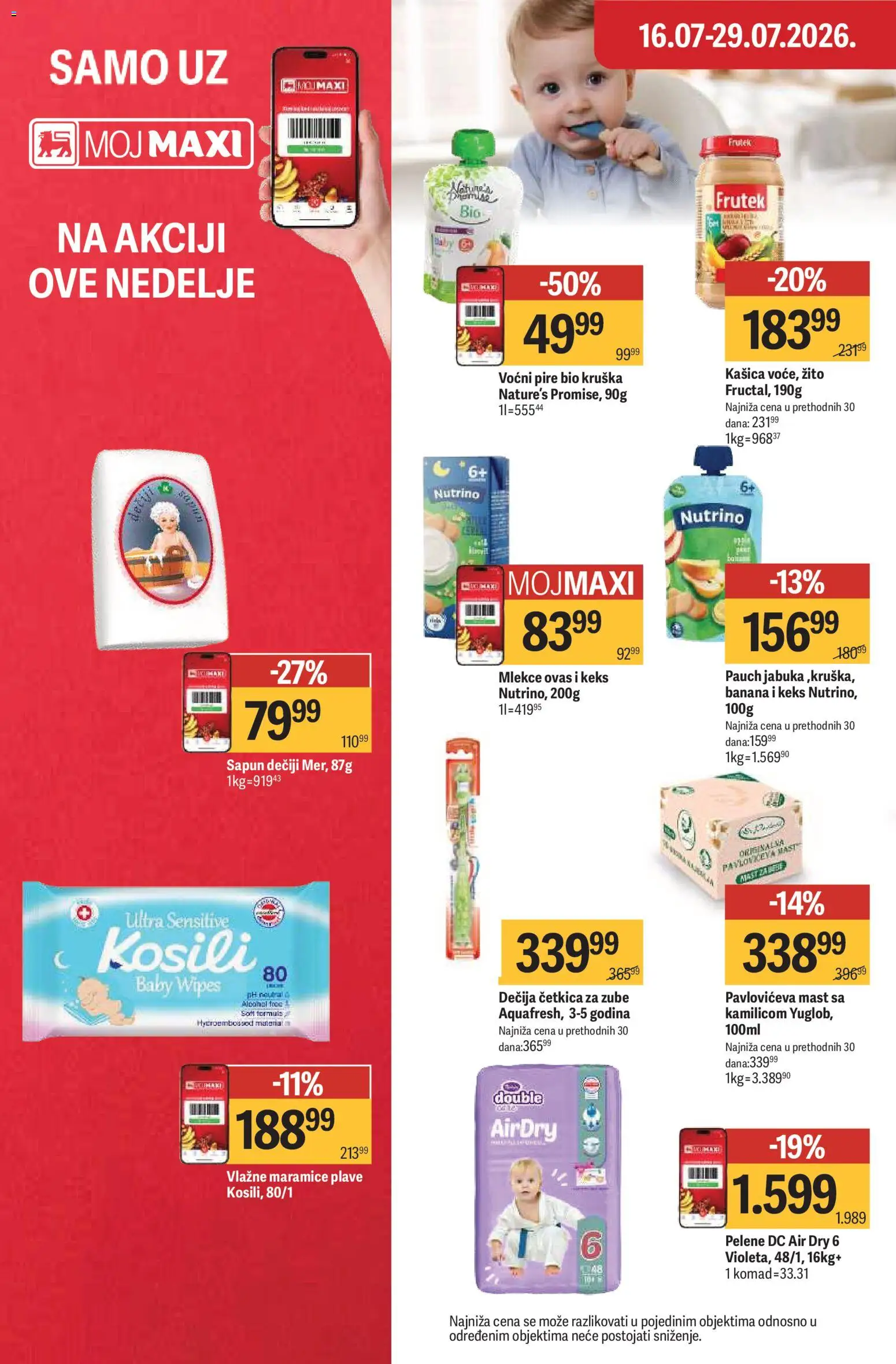 Maxi katalog - važi od 16.07.2026 | Strana: 34 | Proizvode: Banana, Vlažne maramice, Četkica za zube, Pelene