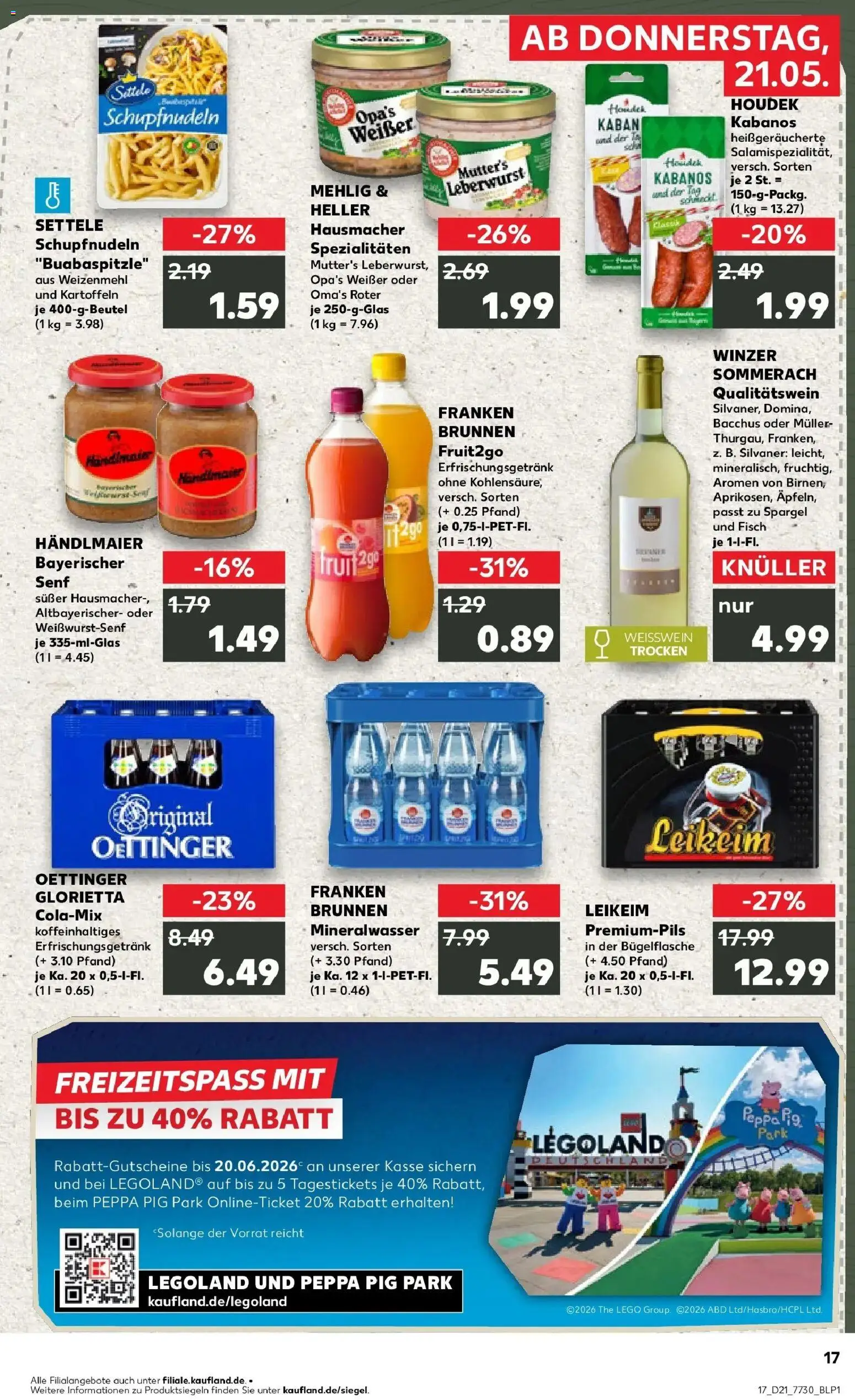 Kaufland Prospekt Kulmbach – gültig ab 18.05.2026 | Seite: 22 | Produkte: Cola, Weizenmehl, Spargel, Pasta