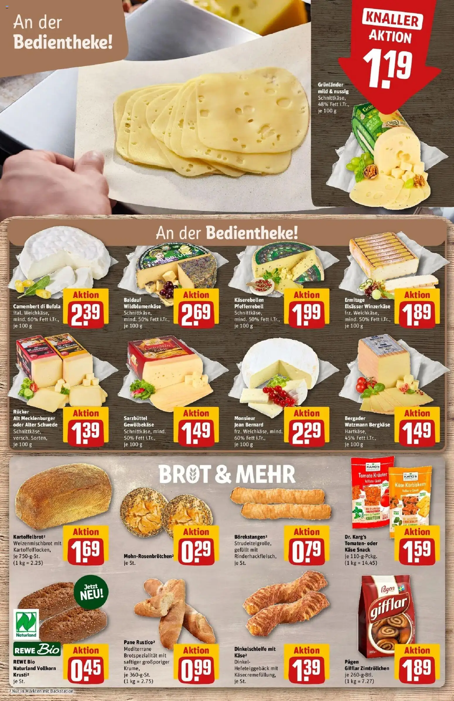 Rewe Prospekt Braunschweig – gültig ab 13.07.2026 | Seite: 11 | Produkte: Käse, Pane, Tomaten, Brot