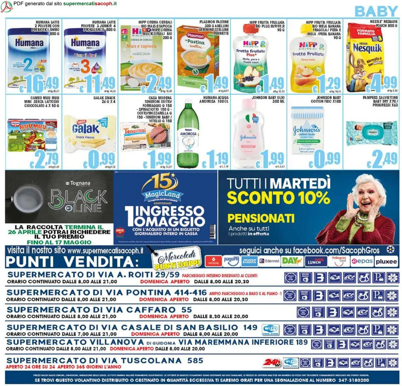 Volantino Sacoph del 17.04.2026 | Pagina: 20 | Prodotti: Cereali, Acqua, Formaggio, Vitello