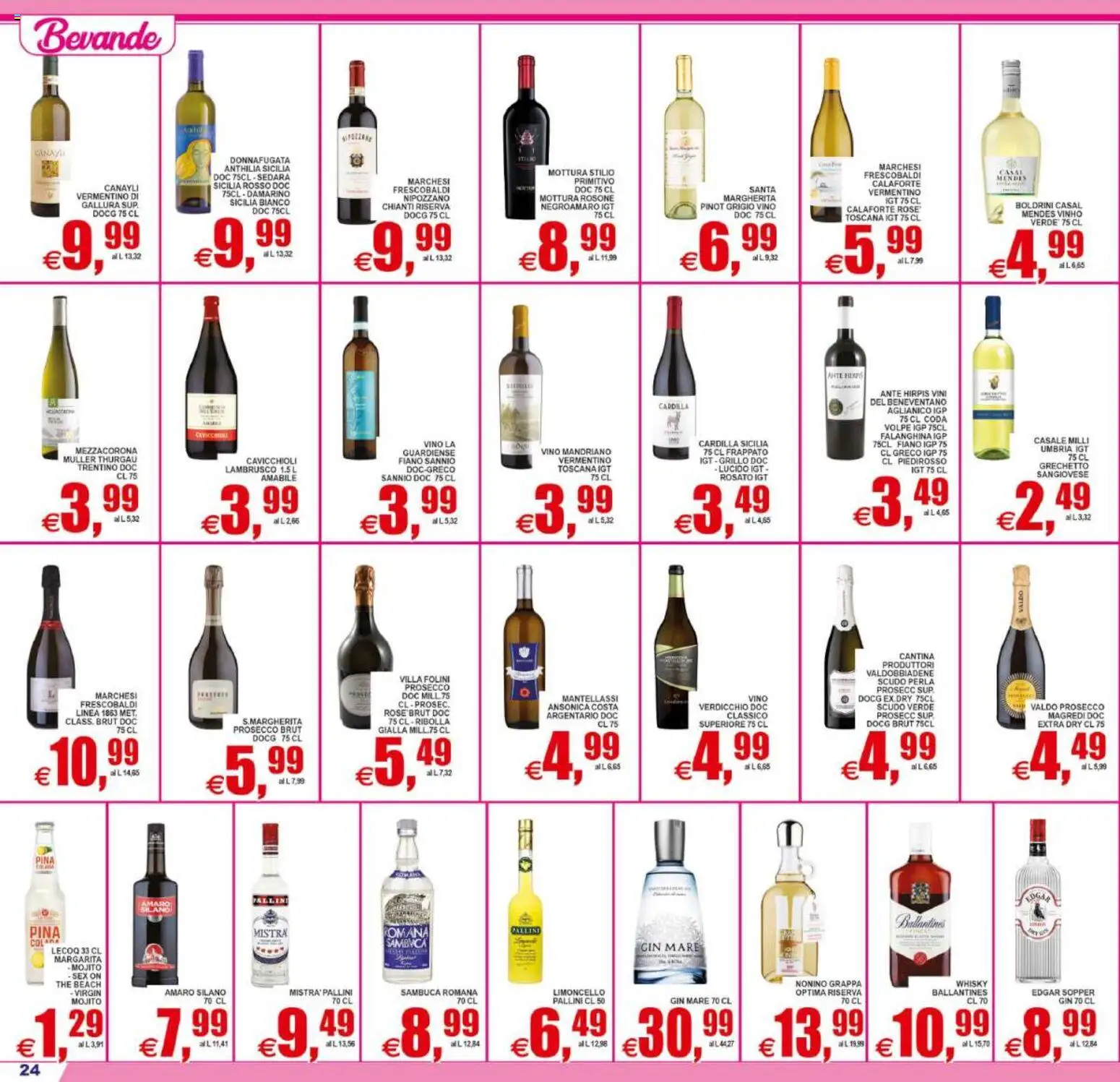 Volantino Pewex del 01/07/2026 | Pagina: 24 | Prodotti: Prosecco, Whisky, Grappa, Amaro