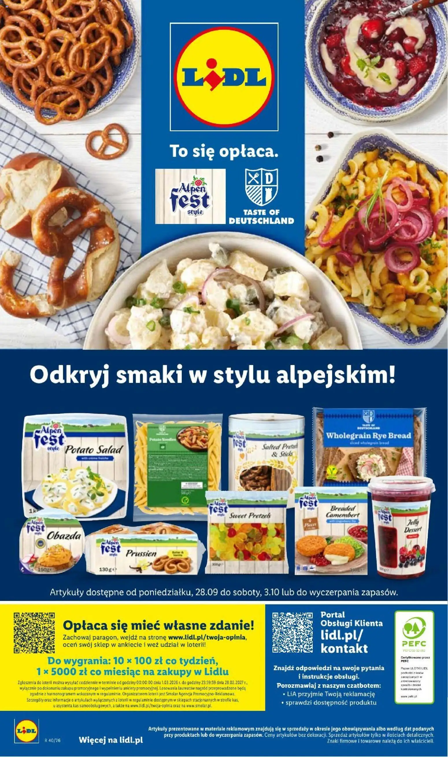 Lidl Katalog od 28.09.2026 | Strona: 58 | Produkty: Crème fraîche, Camembert, Pasta