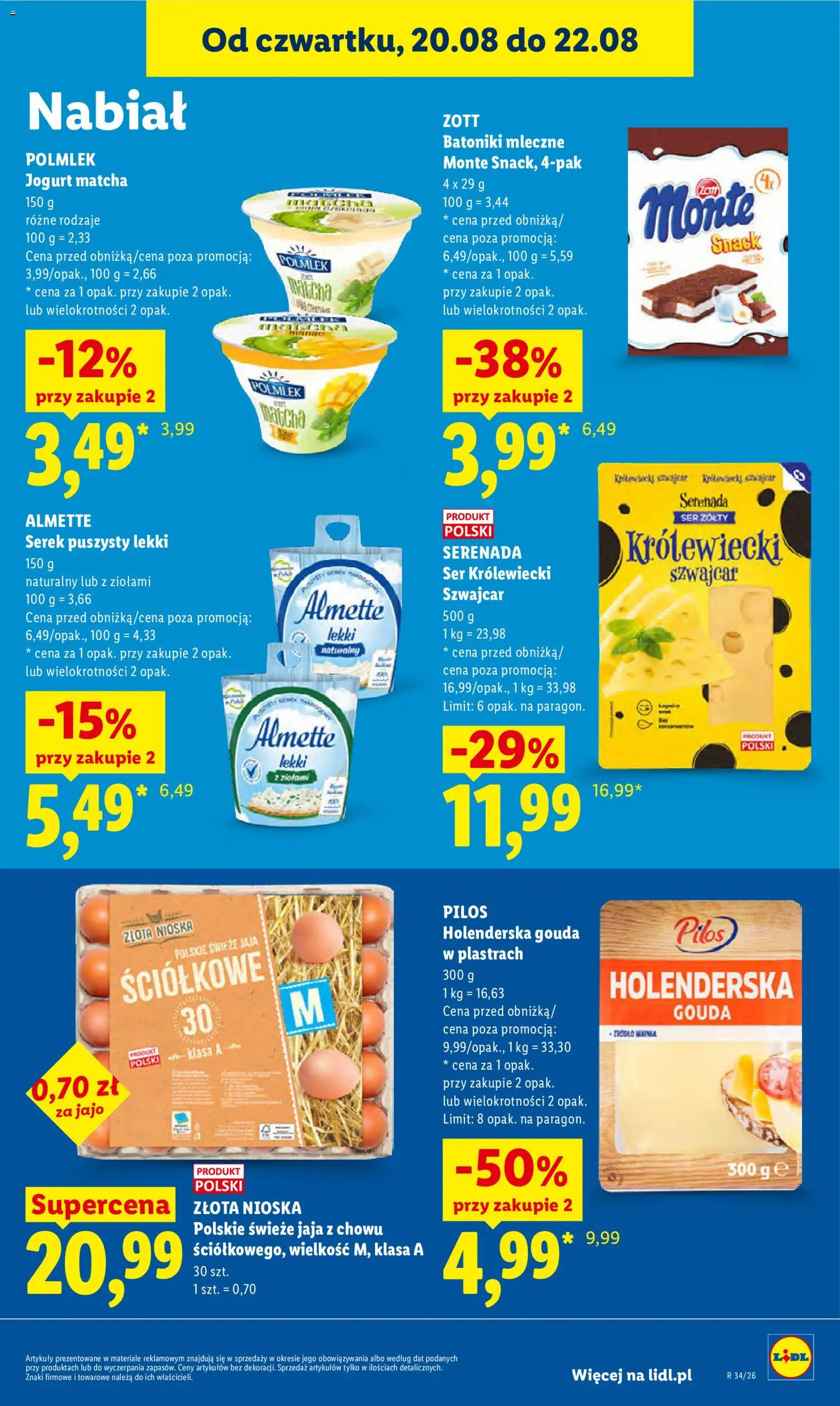 Lidl Polsko leták od 20.08.2026 | Strana: 73 | Produkty: Gouda, Jogurt, Matcha