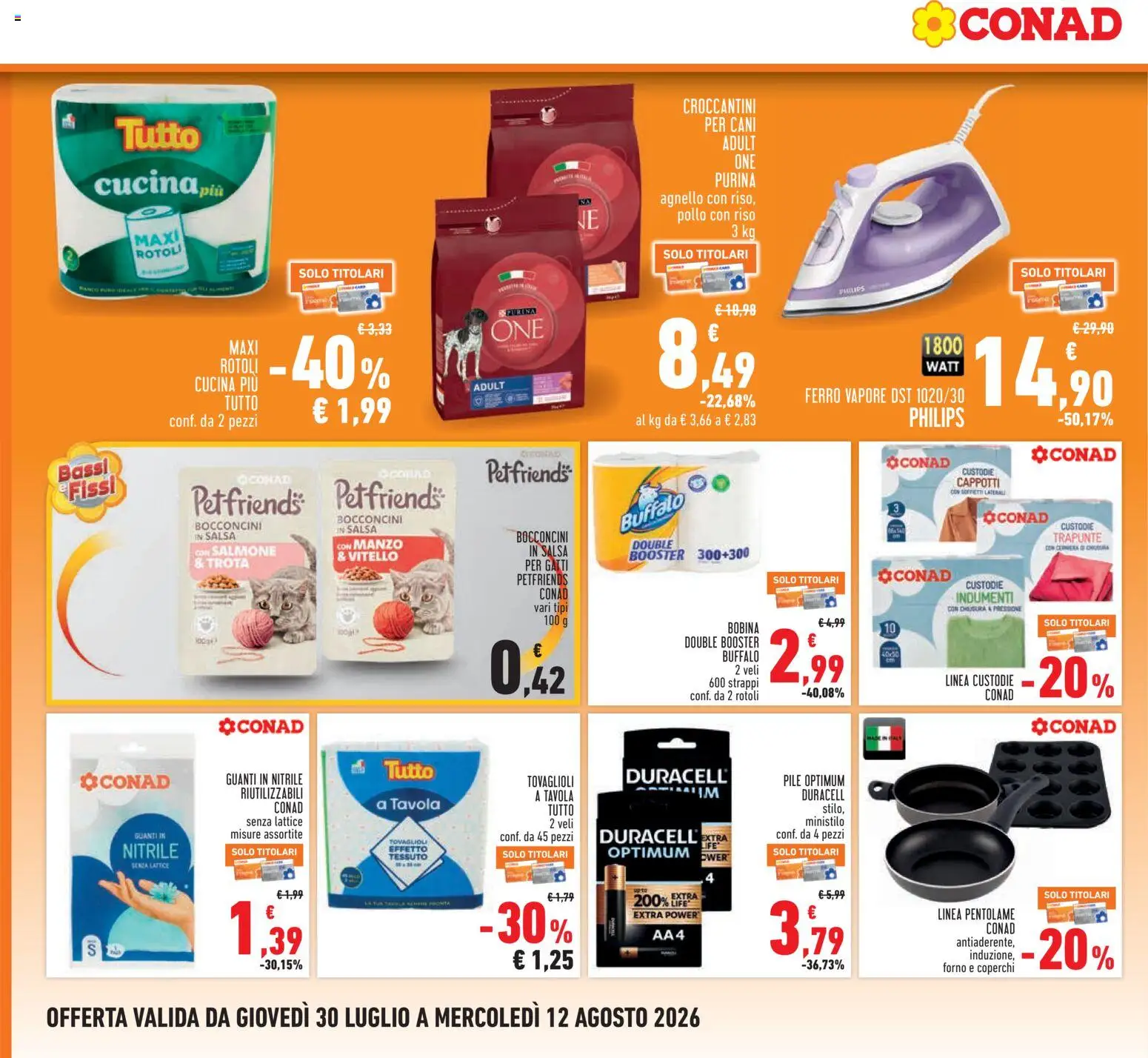 Volantino Conad del 30/07/2026 | Pagina: 20 | Prodotti: Pile, Manzo, Trota, Guanti
