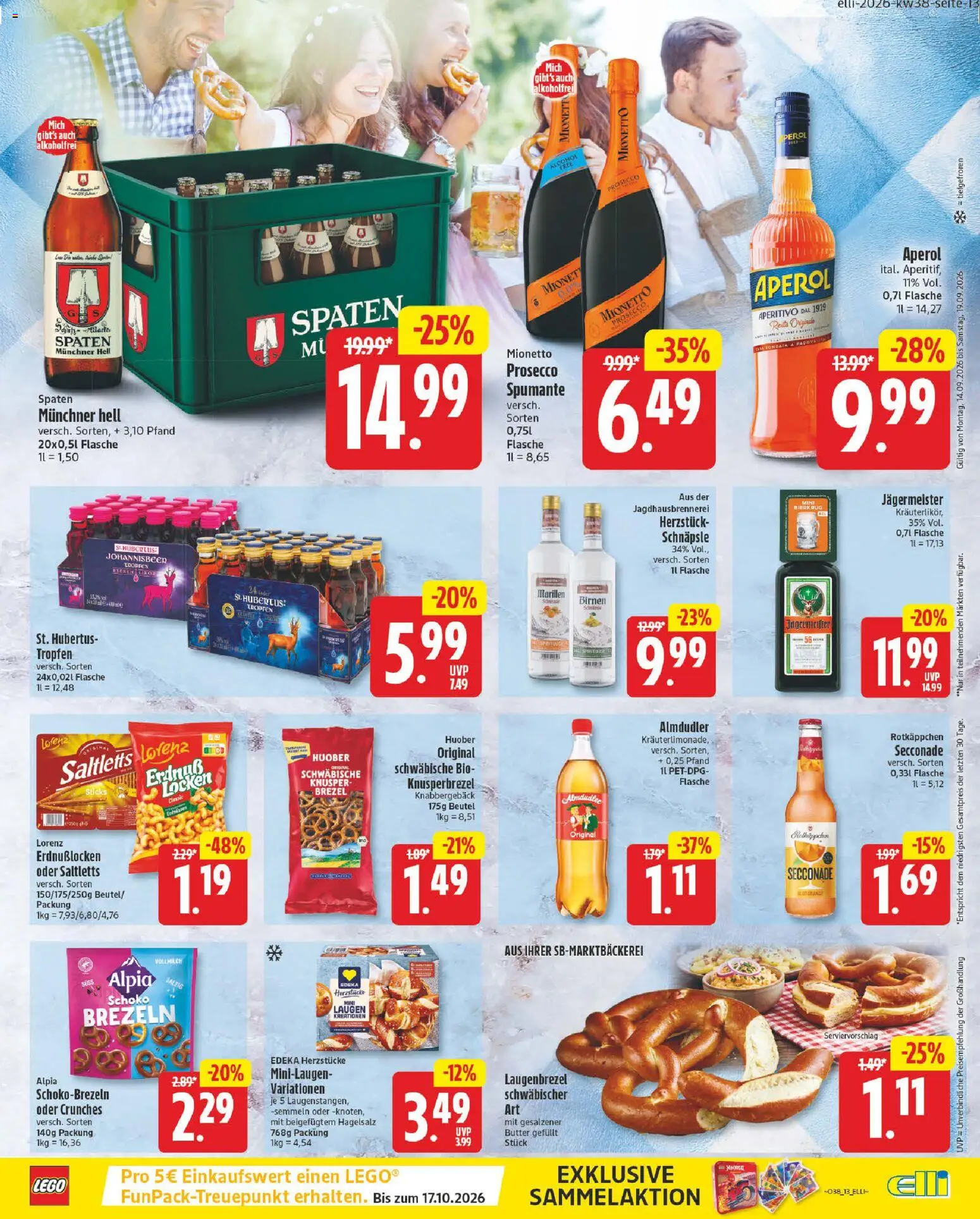 Elli Markt Prospekt – gültig ab 14.09.2026 | Seite: 13 | Produkte: Butter, Prosecco, Rotkäppchen, Aperol