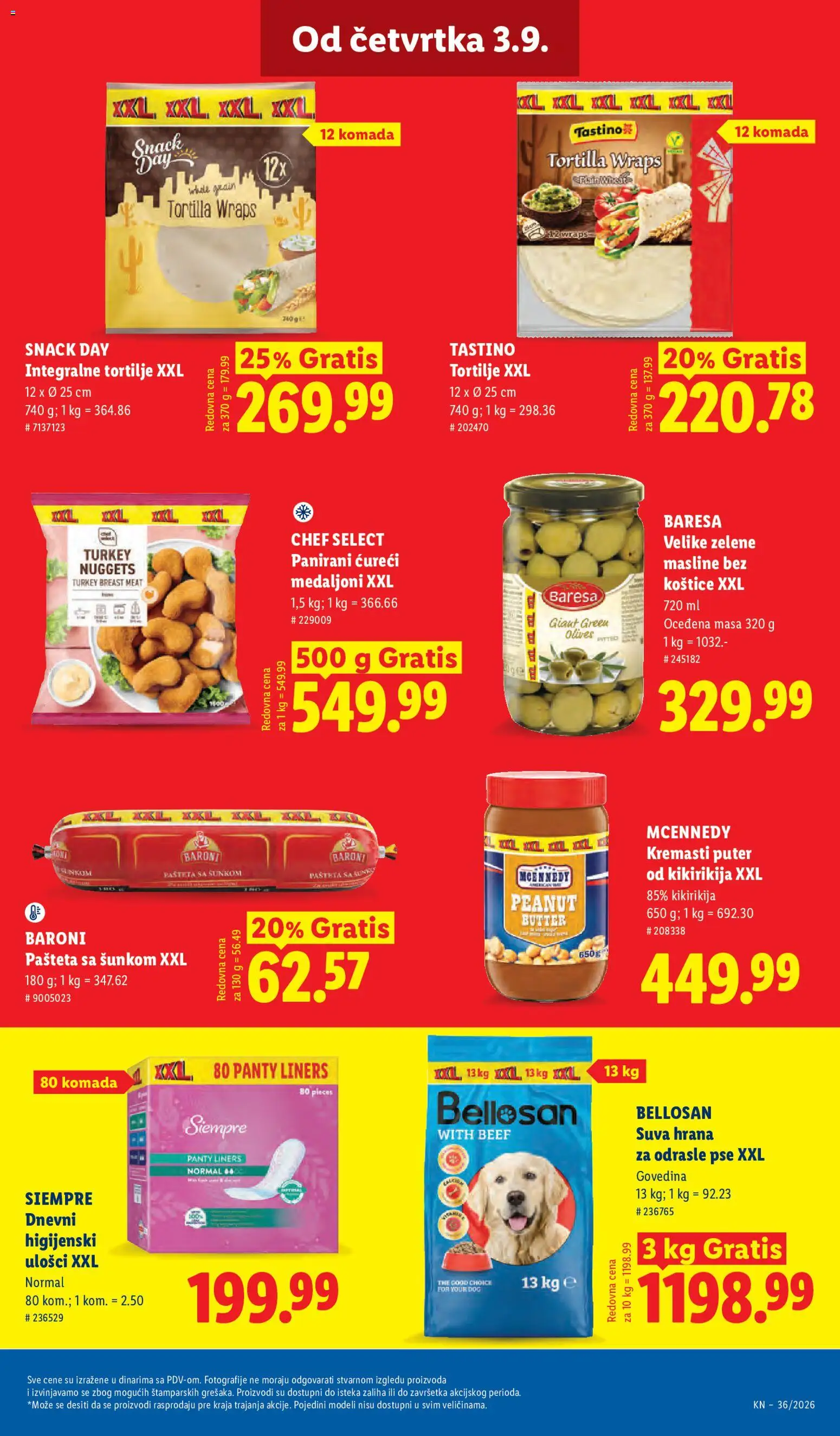 Lidl katalog - važi od 03.09.2026 | Strana: 61 | Proizvode: Govedina, Higijenski ulošci, Ulošci, Pašteta