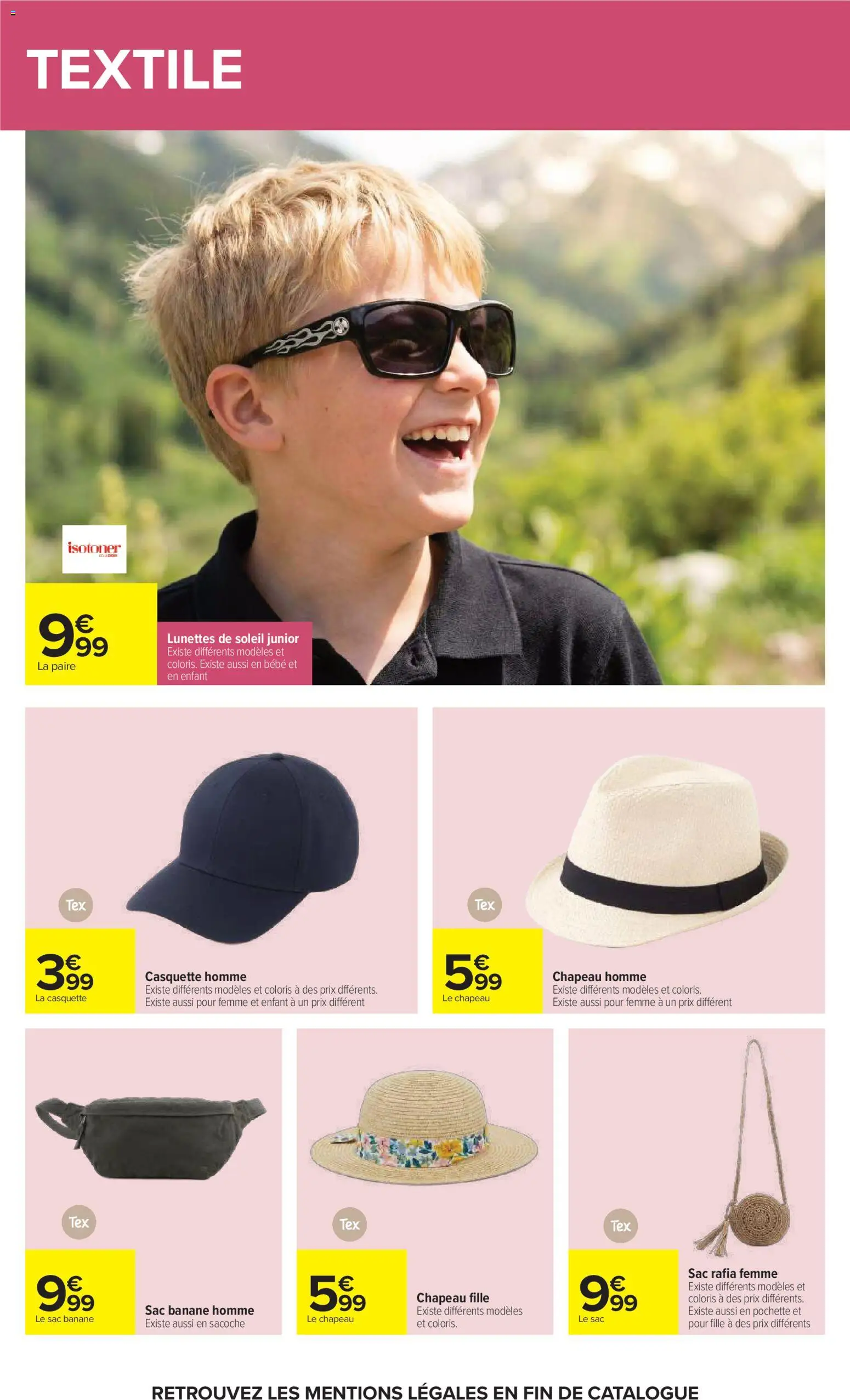 {H1} | Page: 62 | Produits: Sac, Banane, Casquette, Lunettes