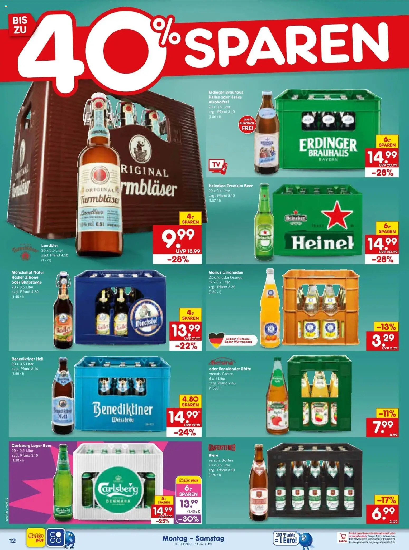 Netto Marken-Discount - Netto: Wochenangebote – gültig ab 05.07.2026 | Seite: 18 | Produkte: Erdinger, Heineken, Radler, Zitrone