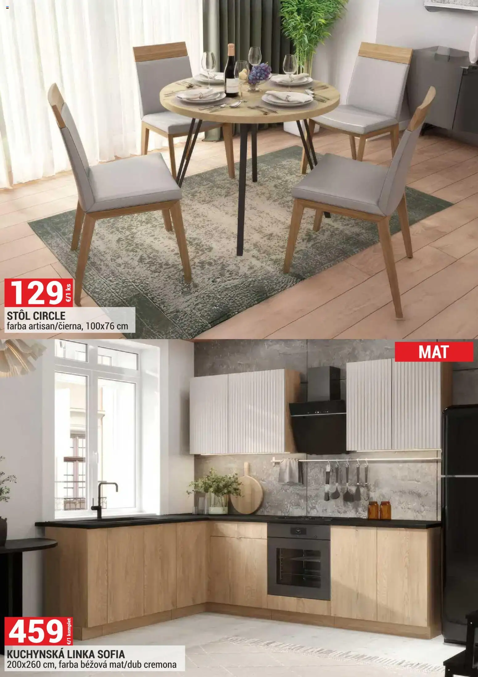 Nové Merkury Market akcie – leták je platný od 01.07.2026 | Strana: 38 | Produkty: Kuchynská linka, Stôl