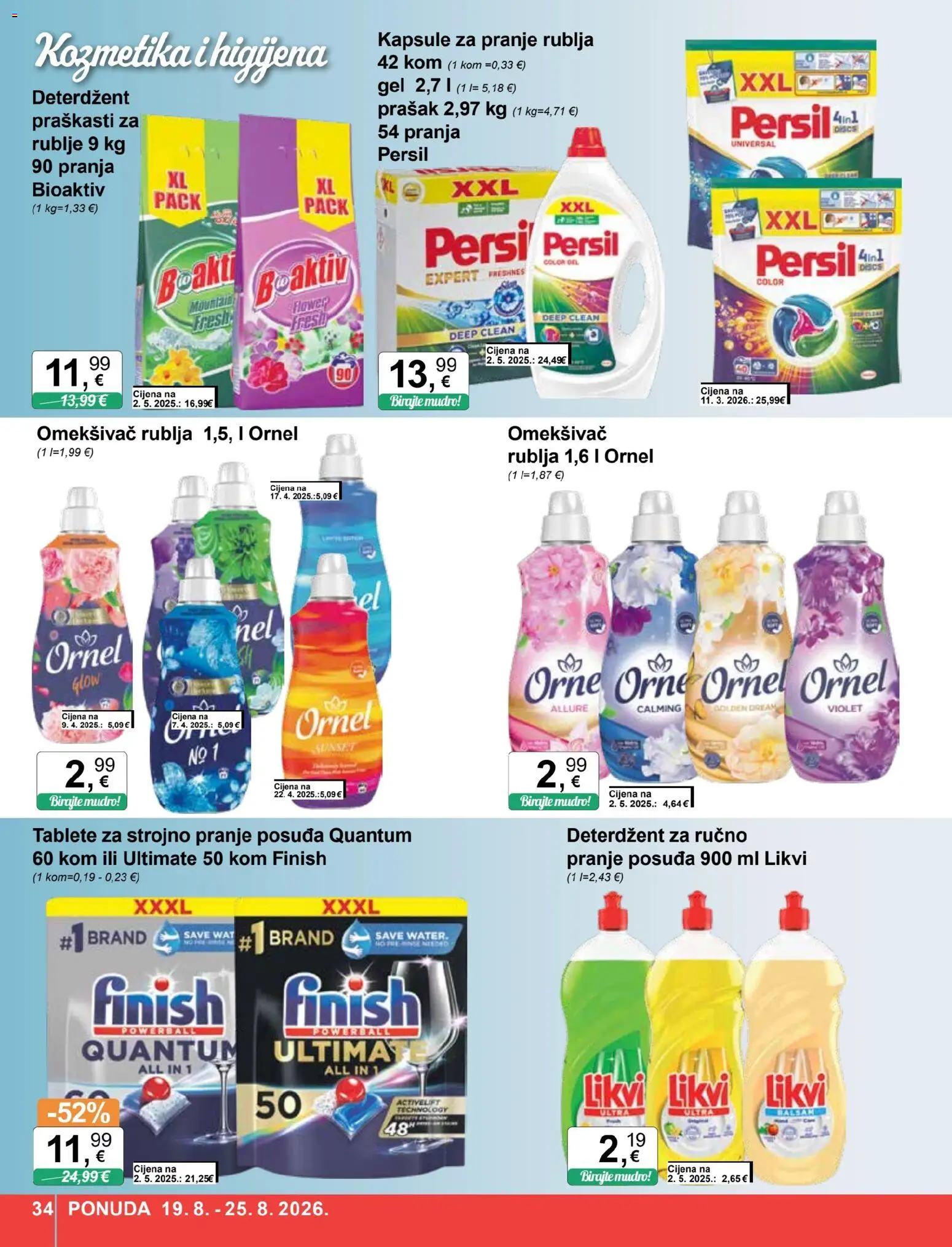 KTC katalog | vrijedi od 19.08.2026 | Stranica: 34 | Proizvodi: Deterdžent, Finish, Persil, Kapsule