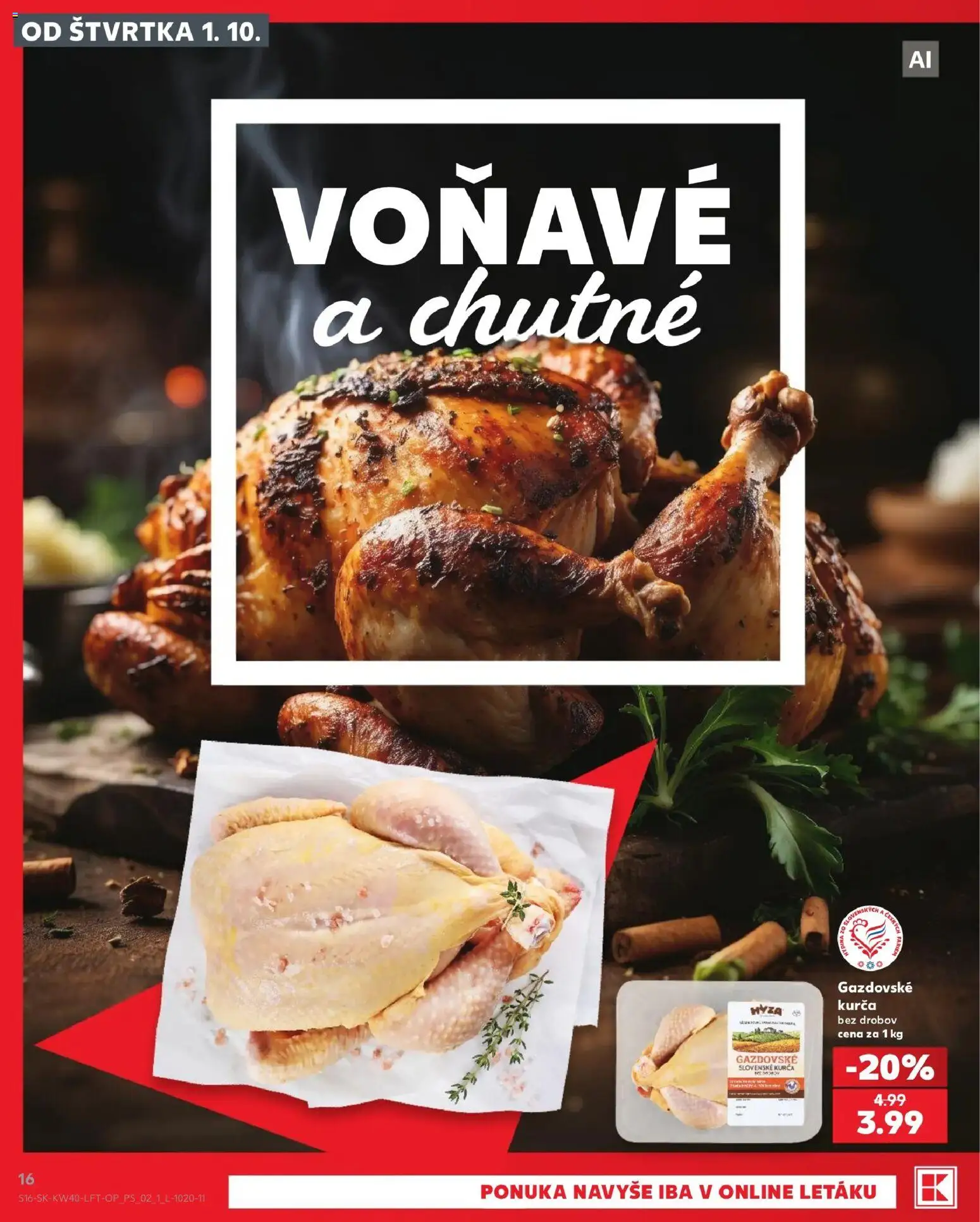 Nové Kaufland akcie – leták je platný od 01.10.2026 | Strana: 16 | Produkty: Kurča